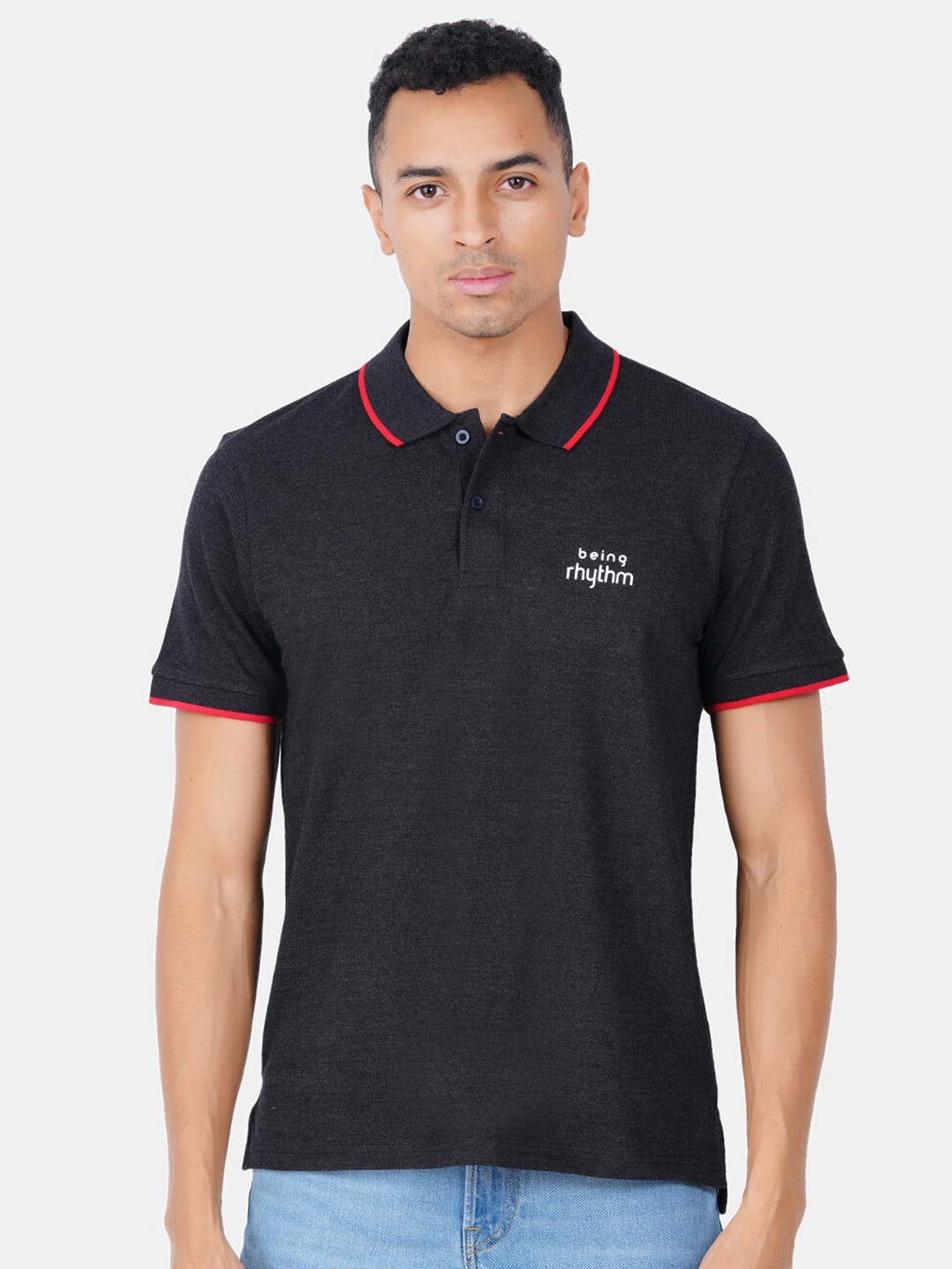 

BAESD Polo Collar Pure Cotton T-shirt, Charcoal