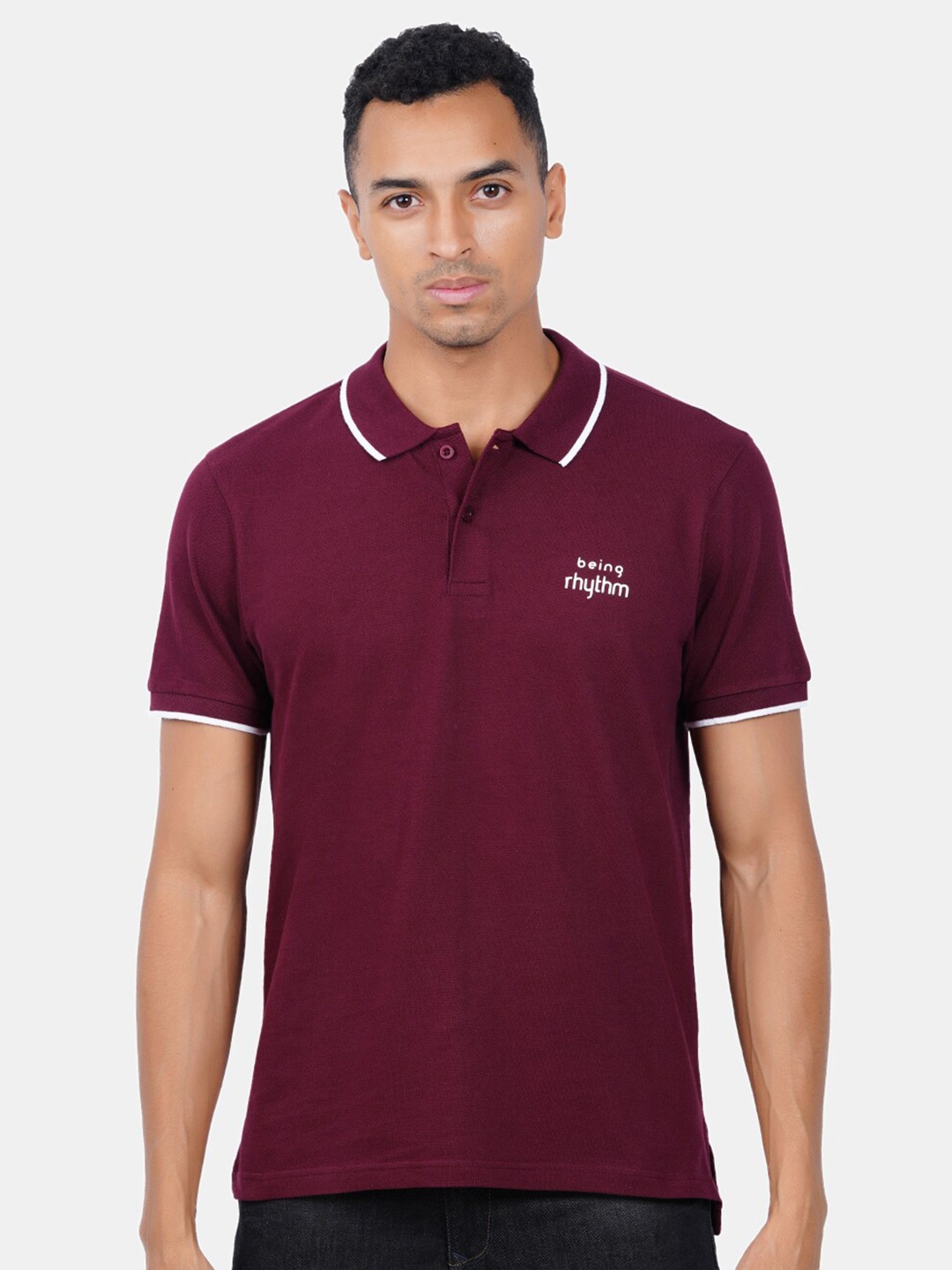 

BAESD Polo Collar Pure Cotton T-shirt, Burgundy