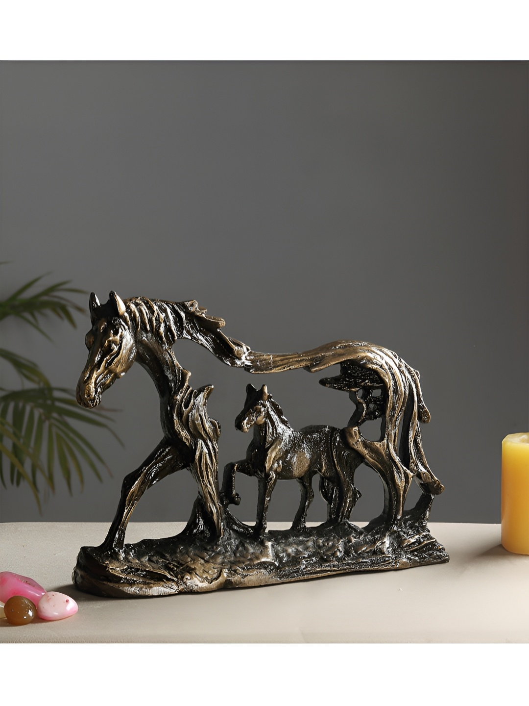 

Two Moustaches Brown Figurine Showpiece