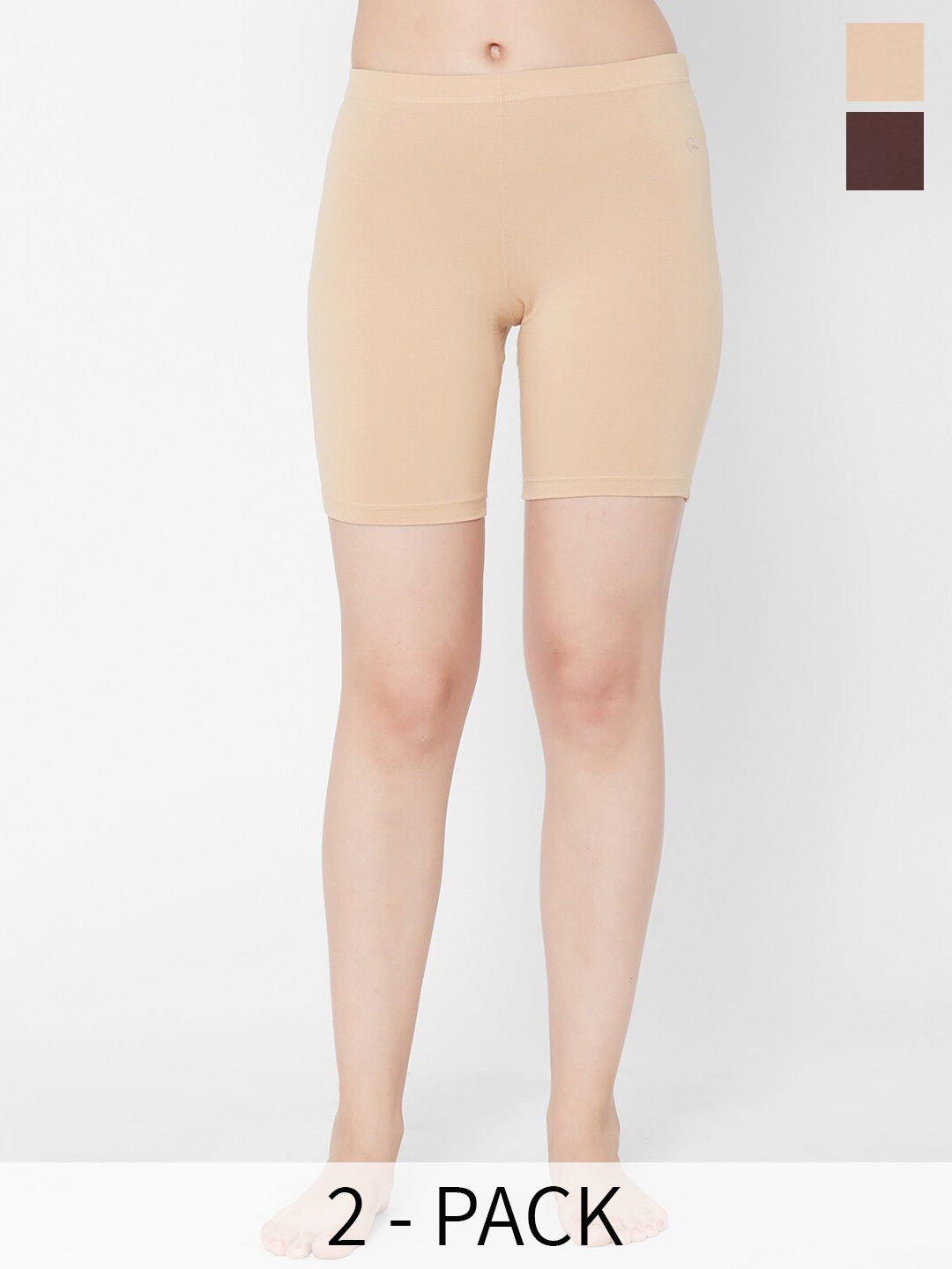 

Juliet Women Pack Of 2 Cotton Boy Short Briefs SHORTIES SK-CO-4XL, Beige