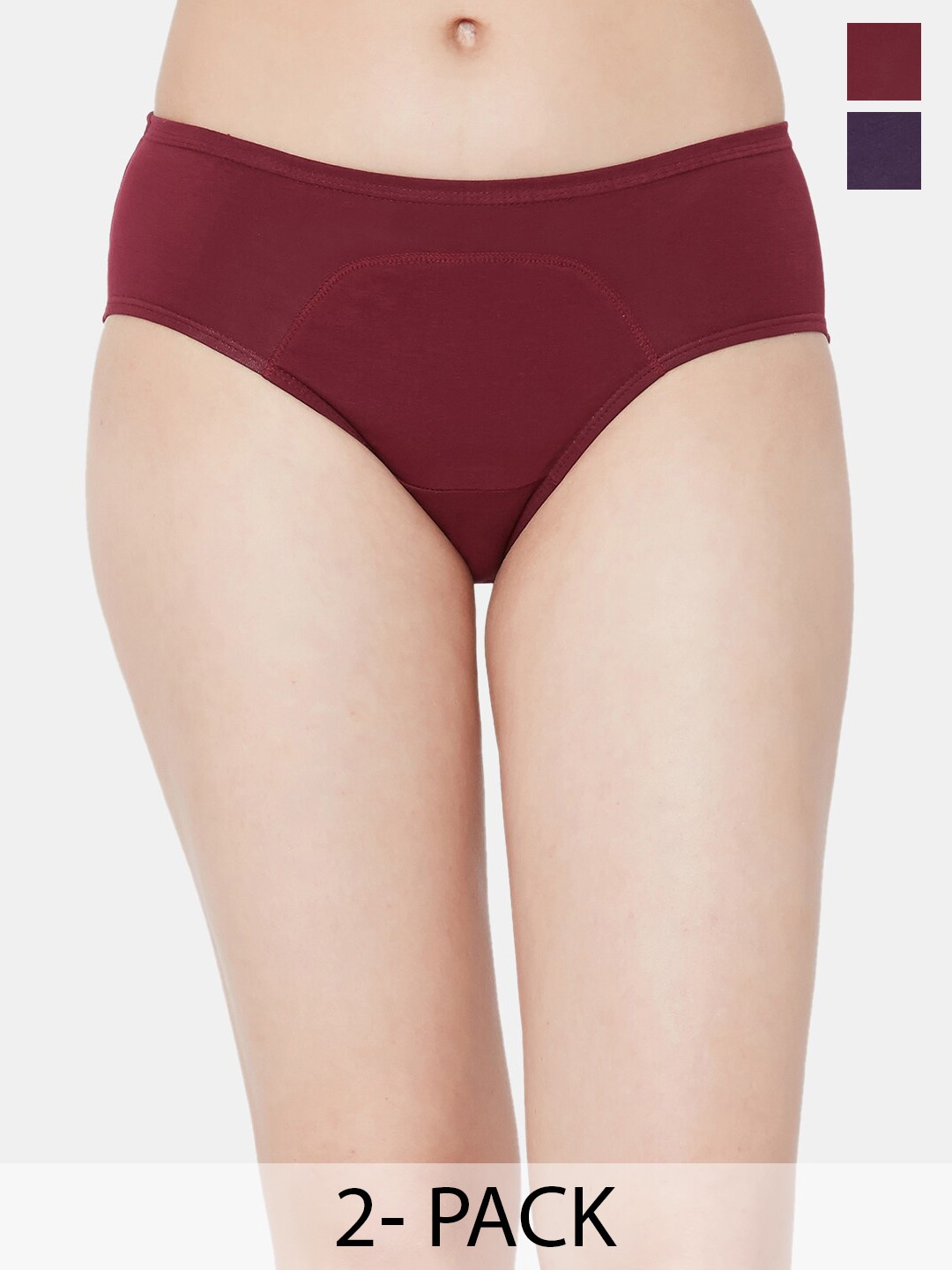 

Juliet Pack Of 2 Cotton Period Briefs, Maroon