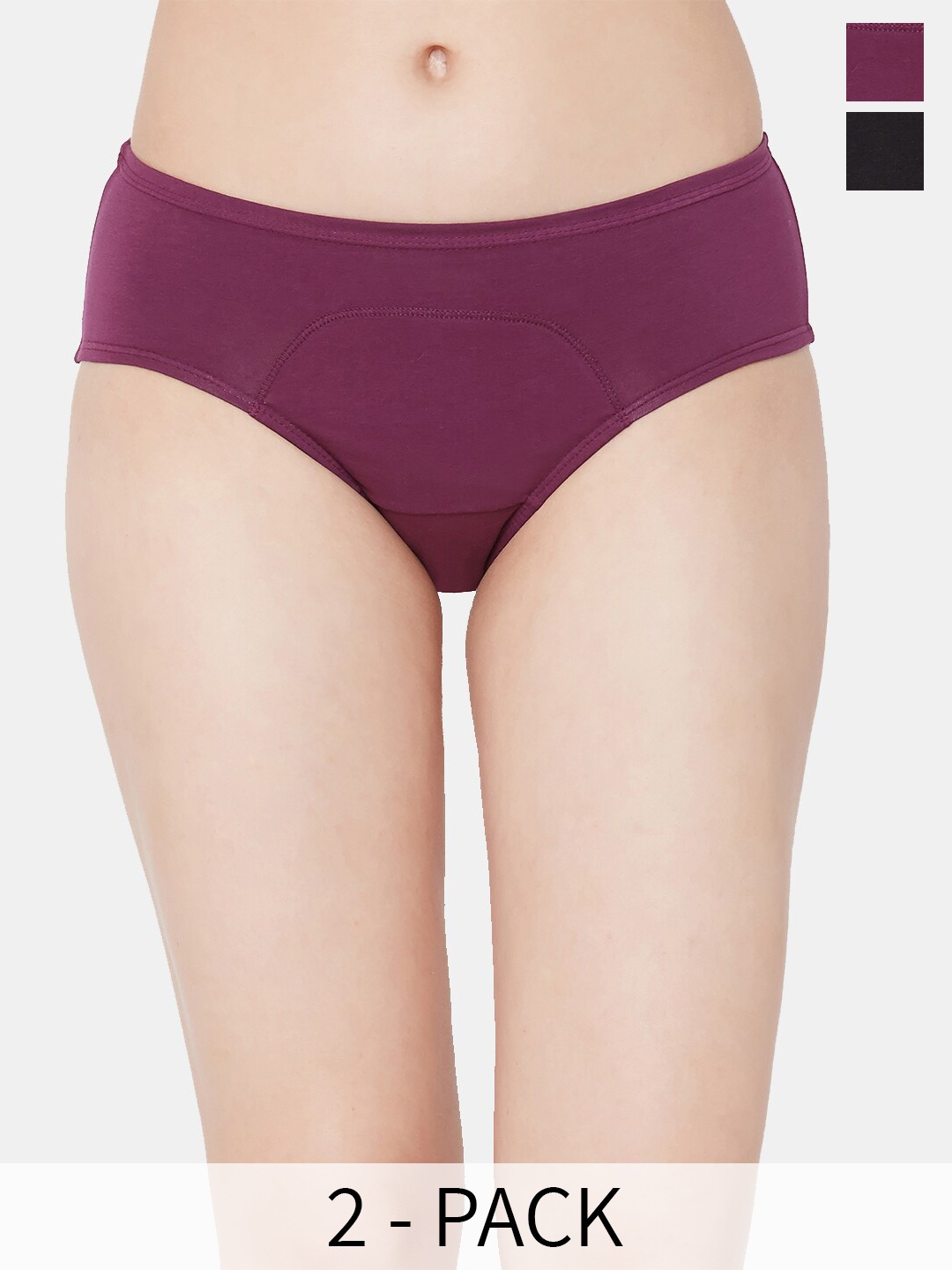 

Juliet Pack Of 2 Cotton Mid Rise Period Panties, Burgundy