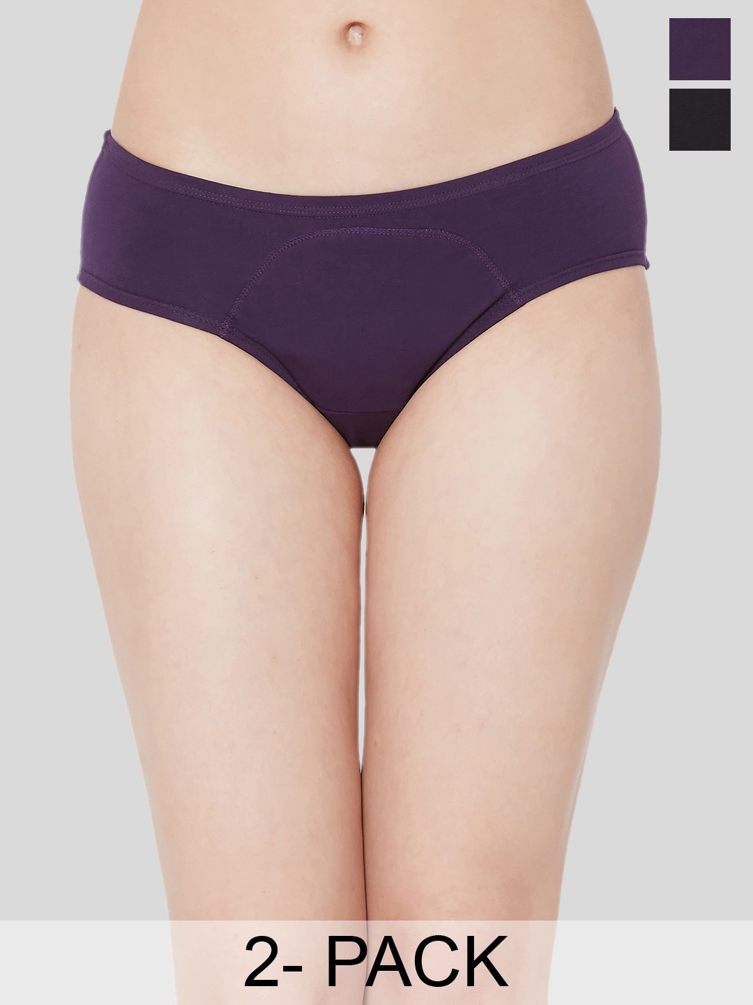 

Juliet Pack Of 2 Anti Microbial Cotton Period Briefs, Purple