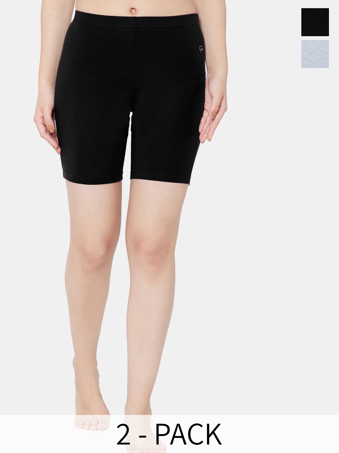 

Juliet Pack Of 2 Cotton Boy Shorts Briefs, Black