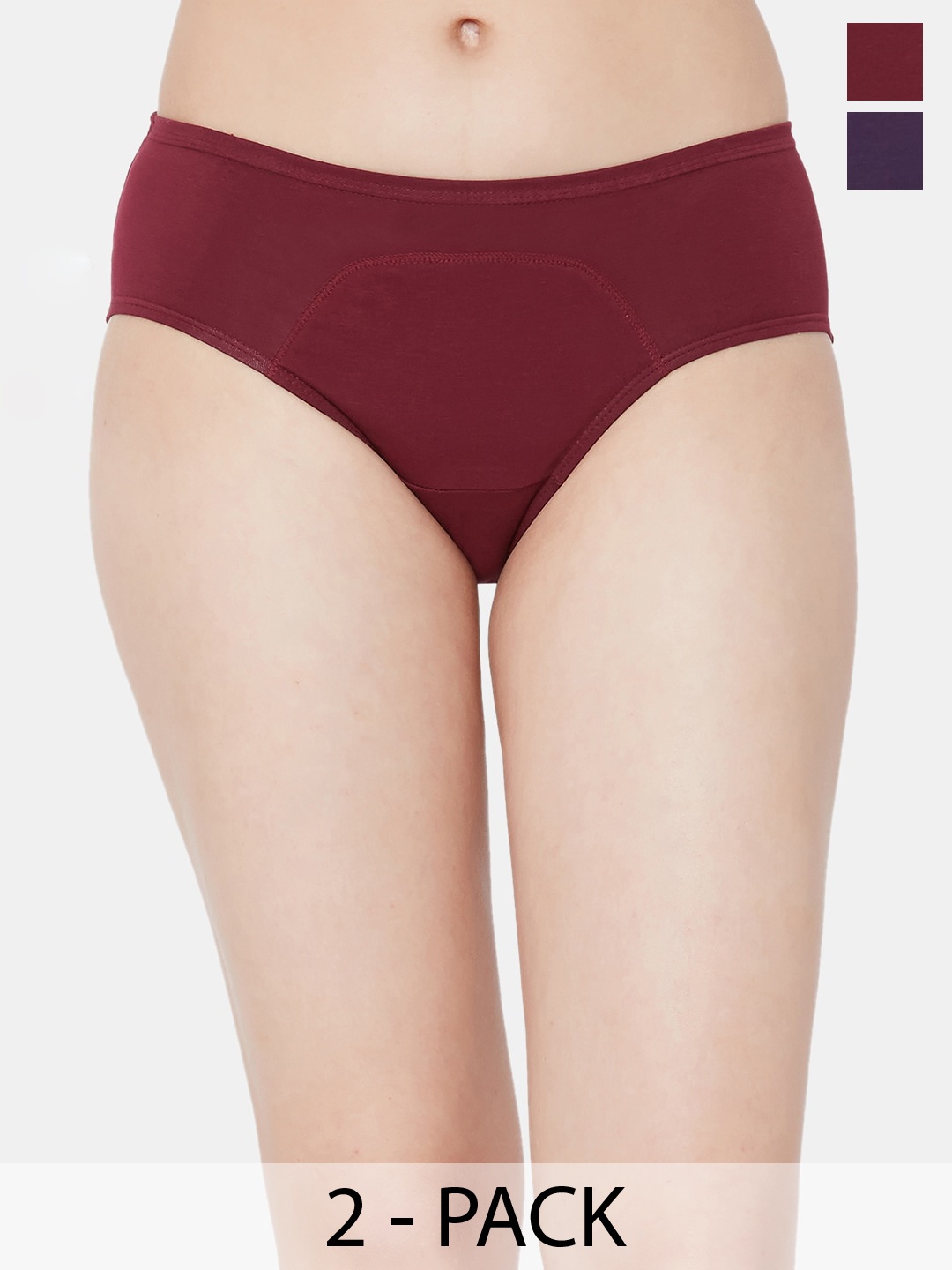 

Juliet Women Pack Of 2 Cotton Period Briefs PERIOD PANTY -MR-CB-2XL, Maroon