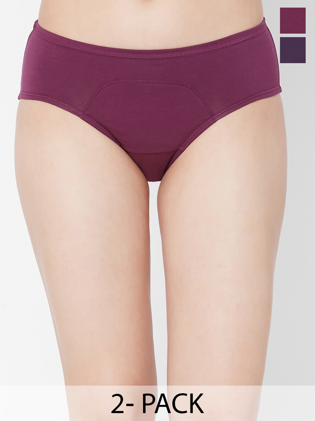 

Juliet Pack Of 2 Cotton Mid Rise Period Panties, Purple