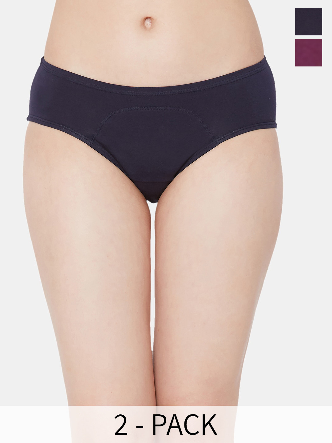 

Juliet Pack Of 2 Mid-Rise Cotton Period Briefs, Blue