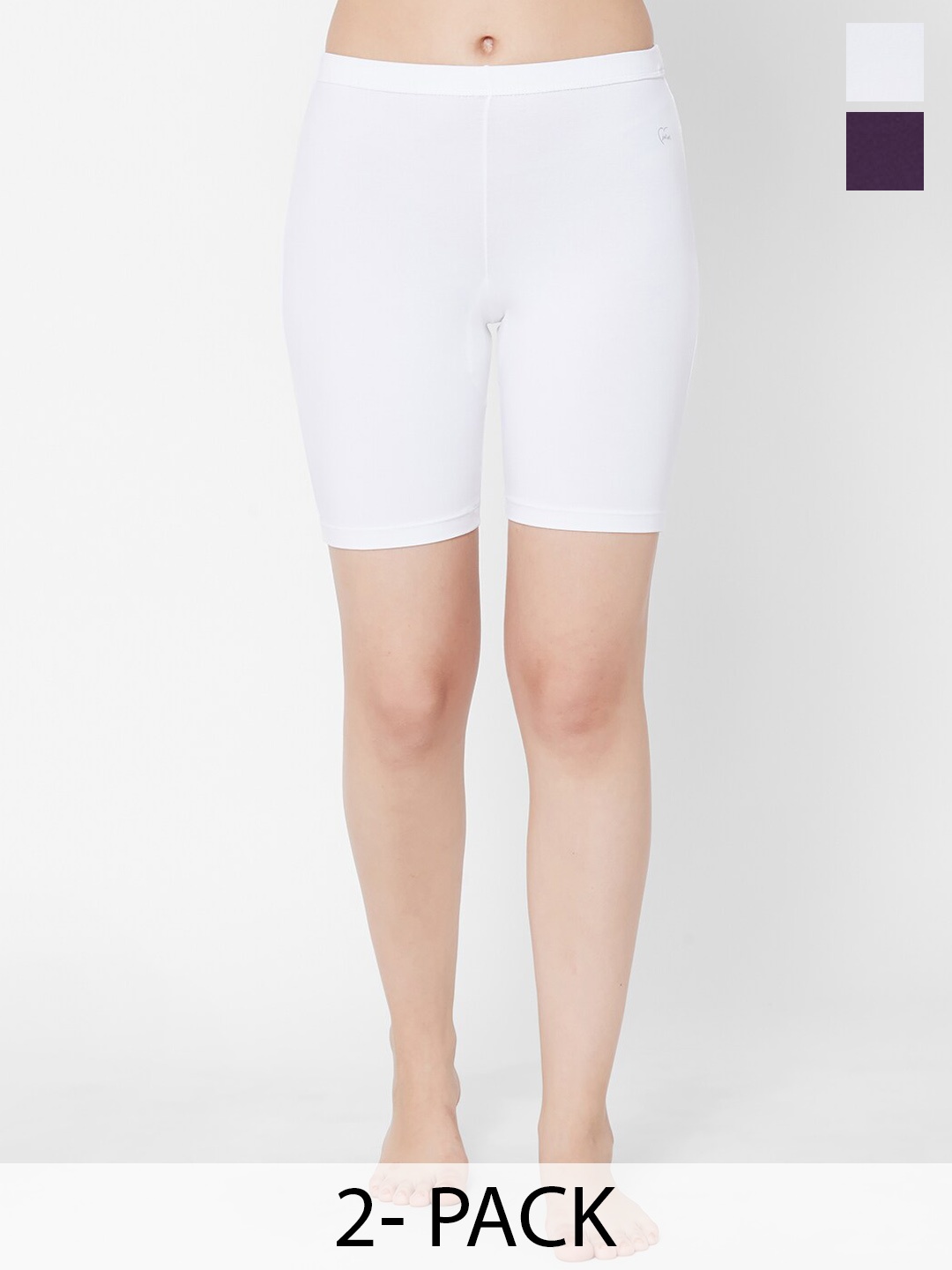 

Juliet Pack Of 2 Cotton Mid Rise Boy Shorts Briefs, White