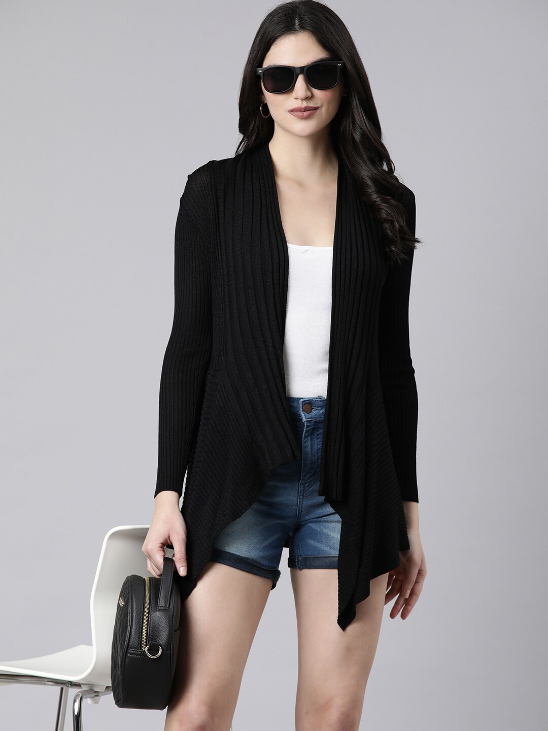 

SHOWOFF Acrylic Women Shrug, Black