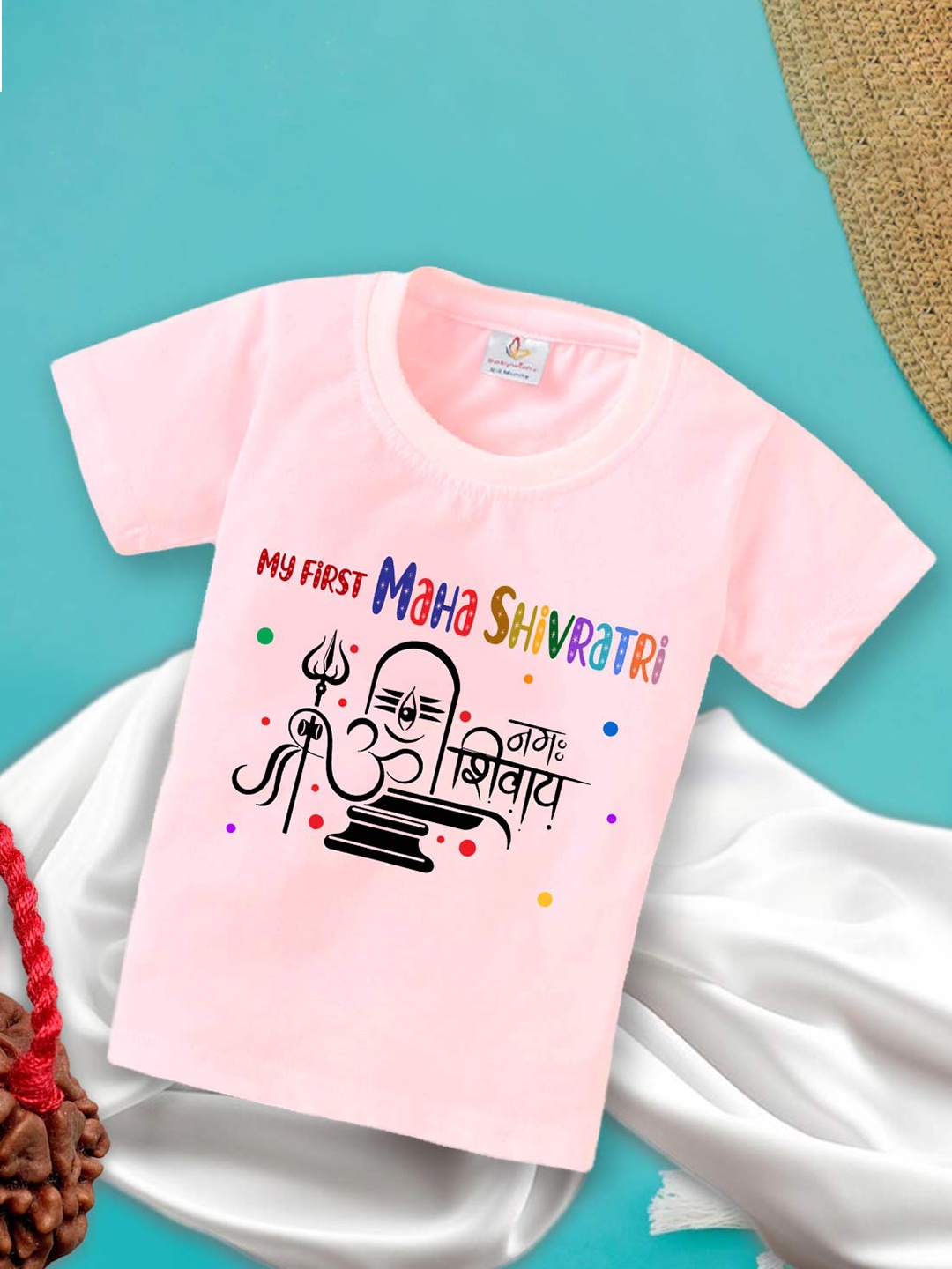 Babywish Kids Typography Printed Relaxed Fit Cotton T-shirt, Pink