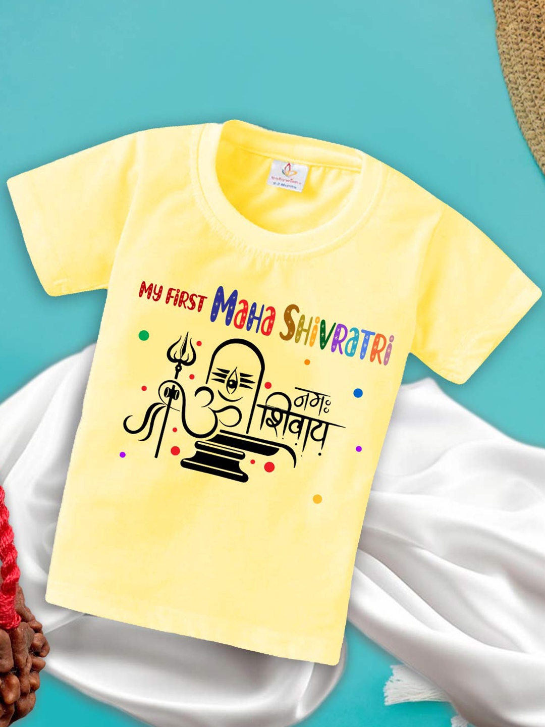 

Babywish Kids Mahashivratri Printed Cotton T-shirt, Yellow