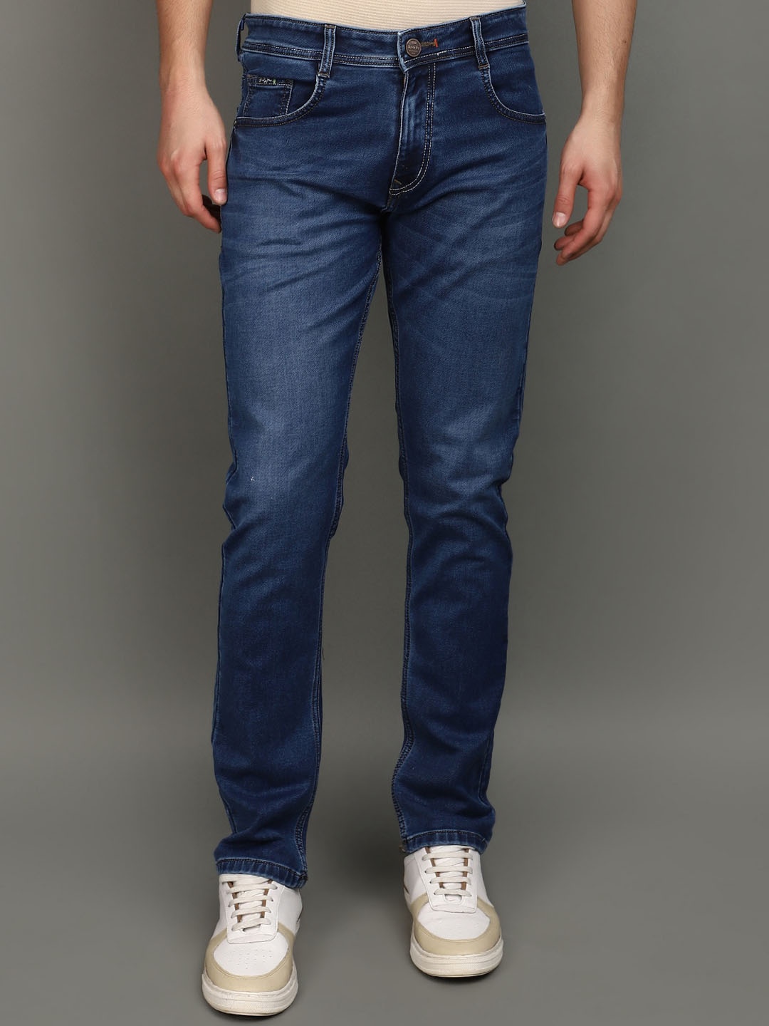 

V-Mart Men Slim Fit Clean Look Light Fade Cotton Jeans, Blue