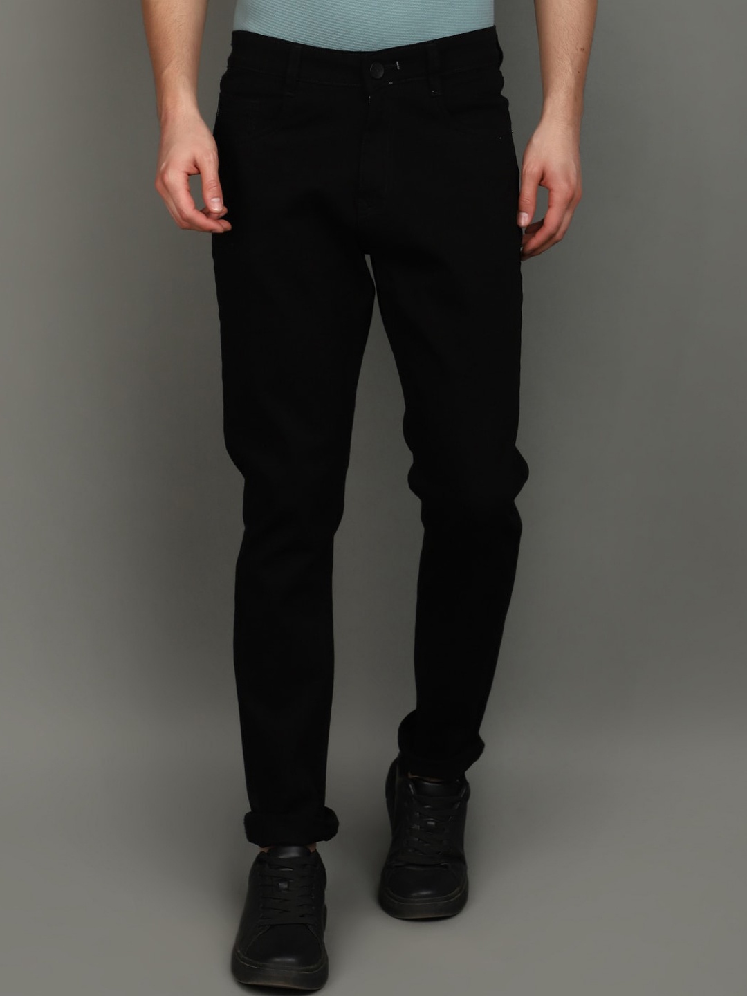 

V-Mart Men Slim Fit Mid-Rise Denim Jeans, Black