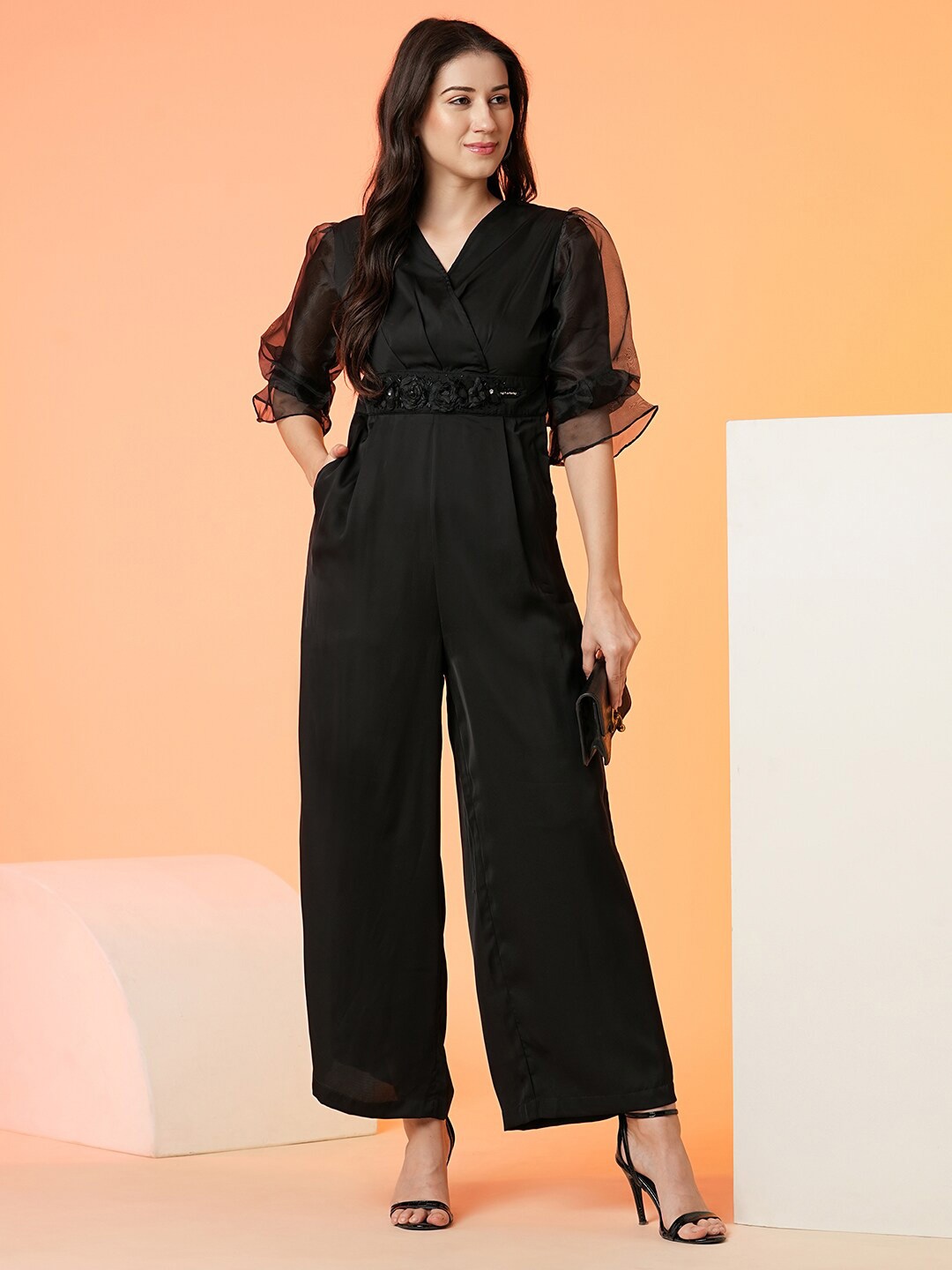 

Globus Applique Party Jumpsuit, Black