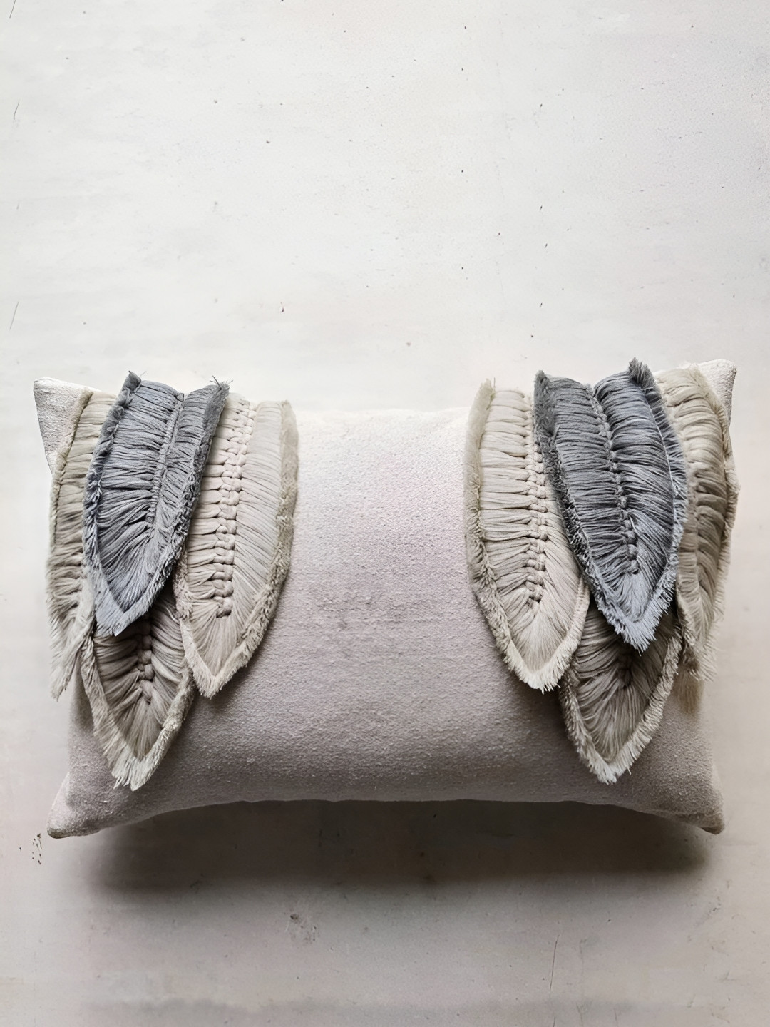 

aadyahome Grey & Blue Embroidered Rectangle Cushion Covers