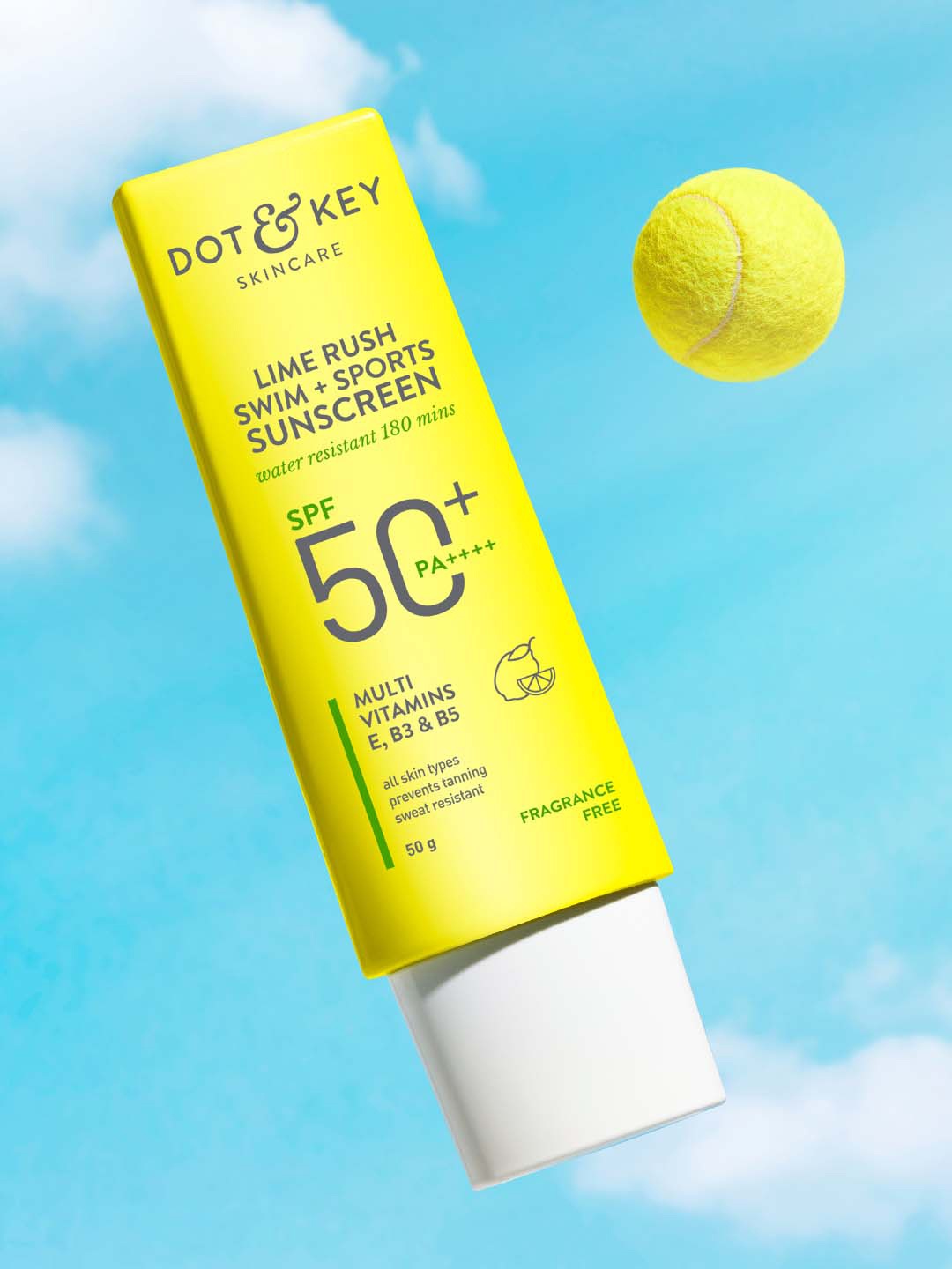 

DOT & KEY Lime Rush Swim Sports SPF 50+ PA++++ Sunscreen - 50g, Yellow