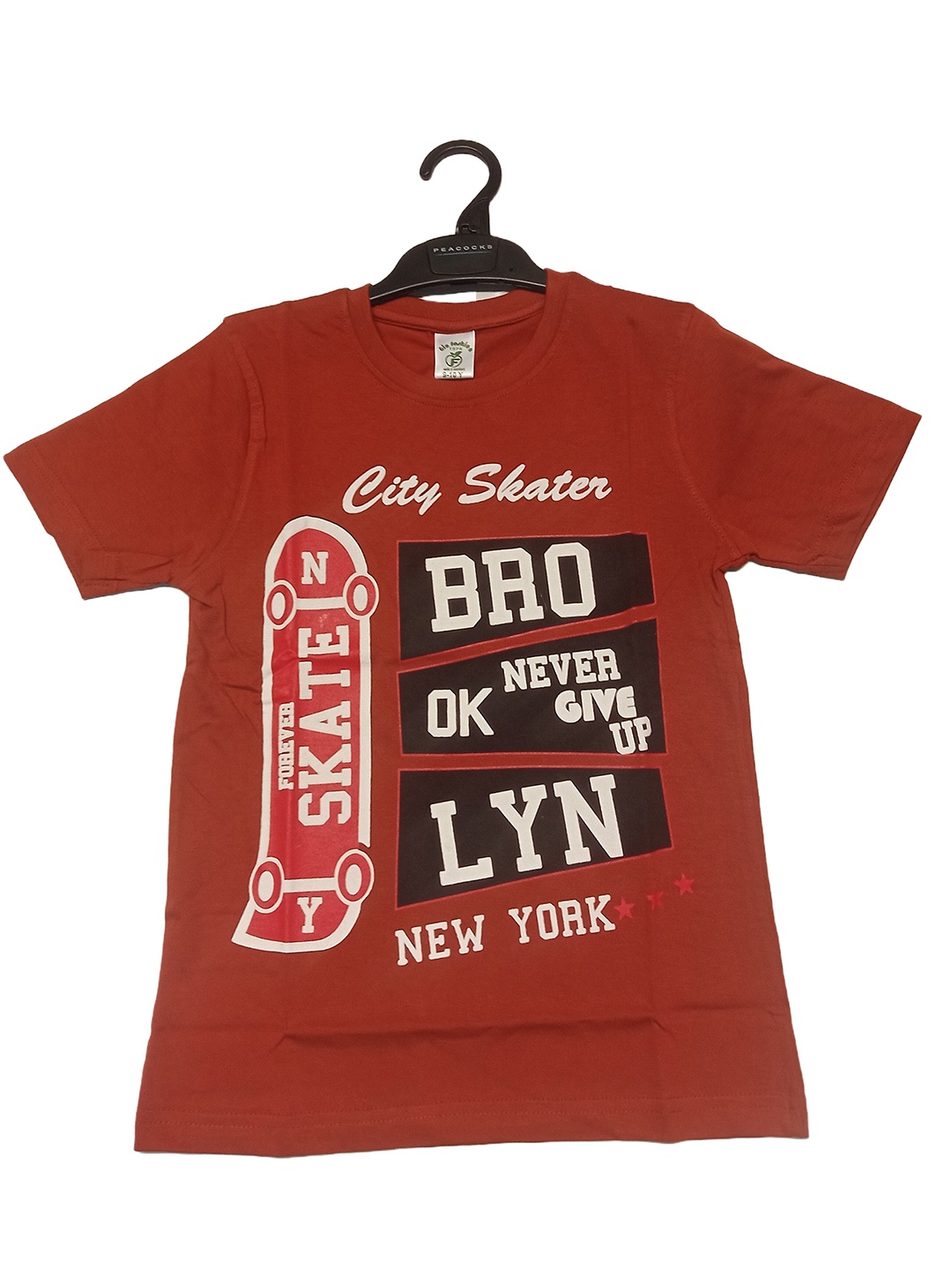 

BAESD Boys Typography Printed T-shirt, Maroon