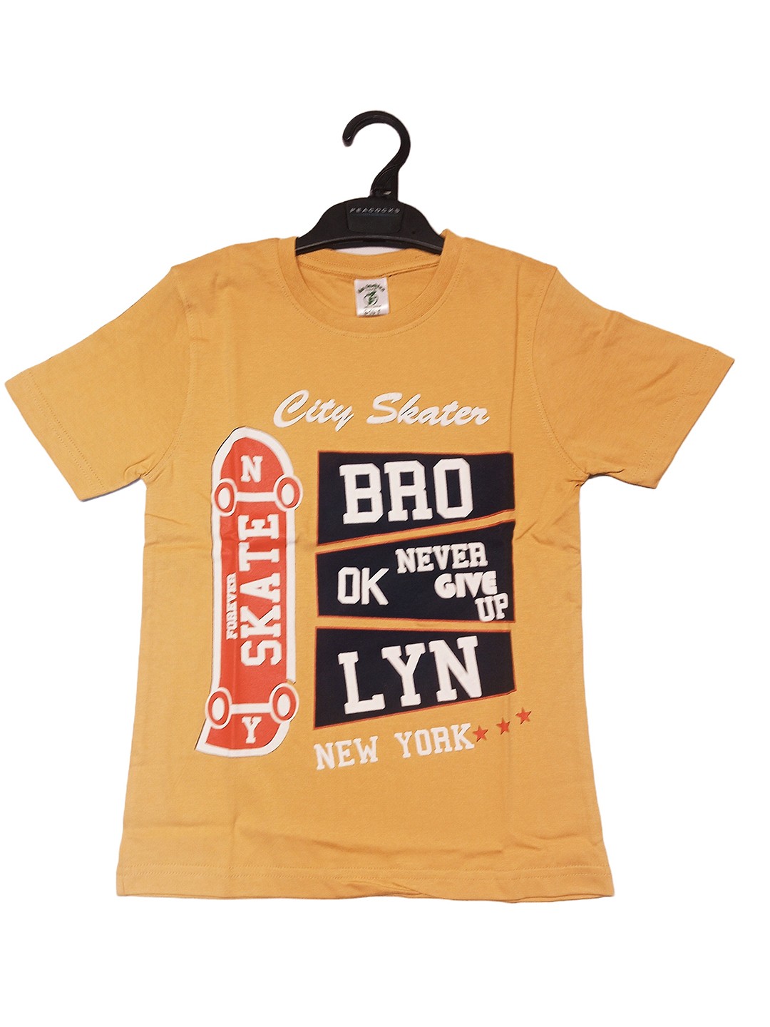 

BAESD Boys Typography Printed Applique T-shirt, Beige