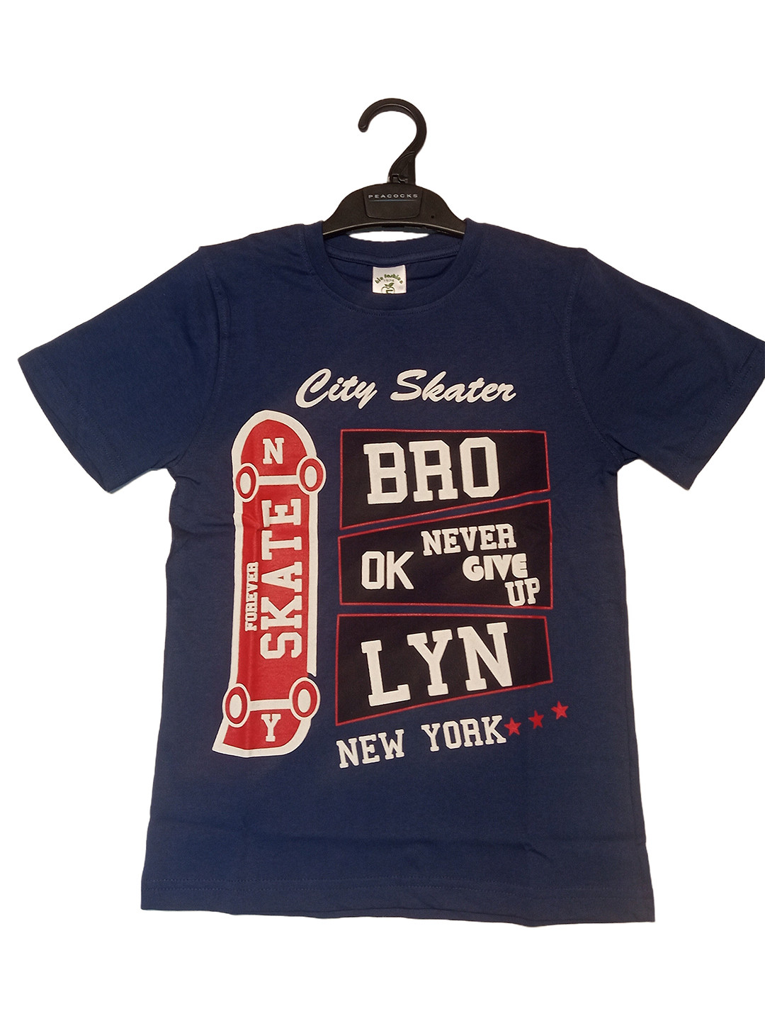 

BAESD Boys Typography Printed Hooded T-shirt, Navy blue