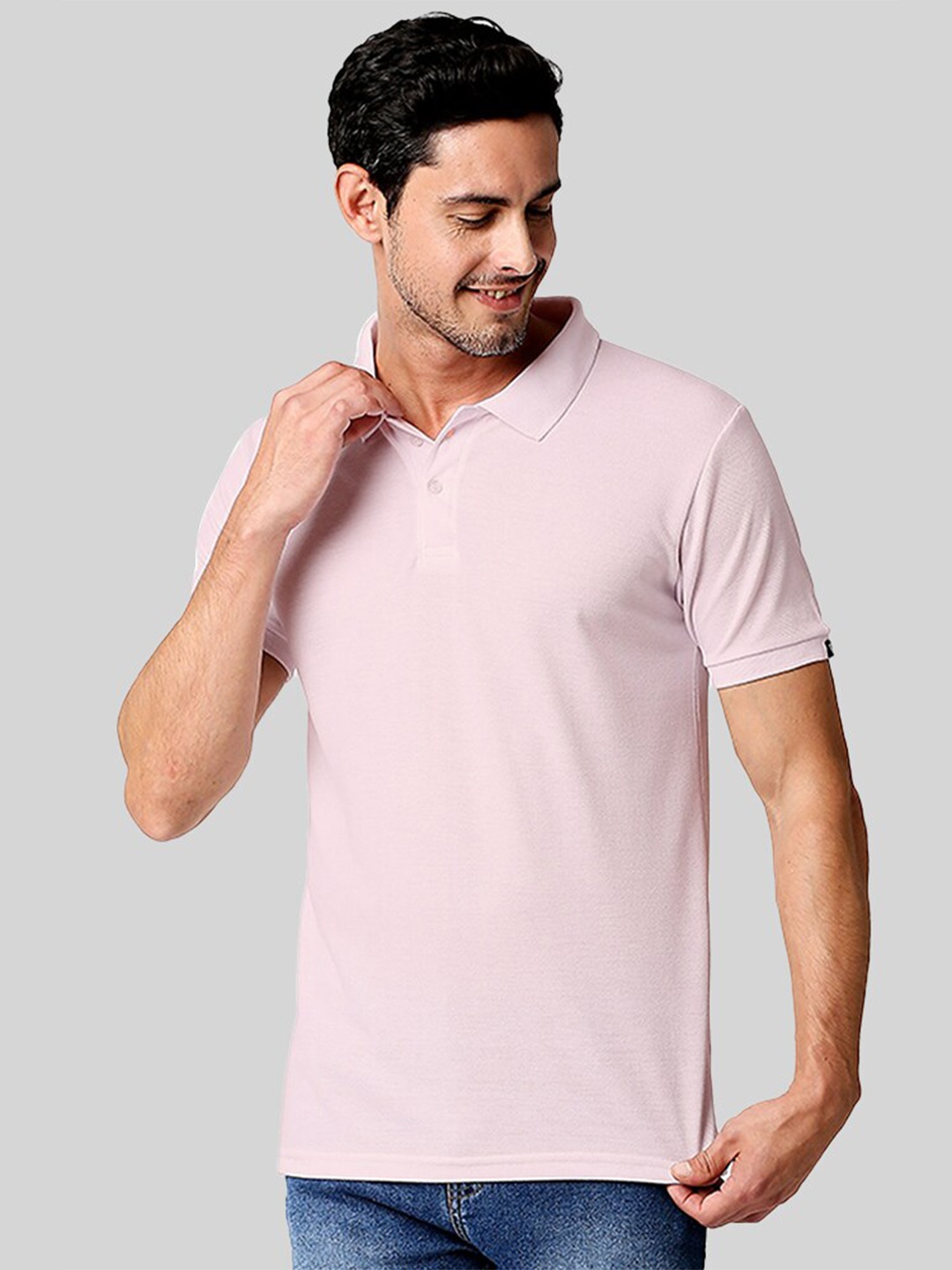 

Wear Your Opinion Polo Collar Cotton T-shirt, Pink