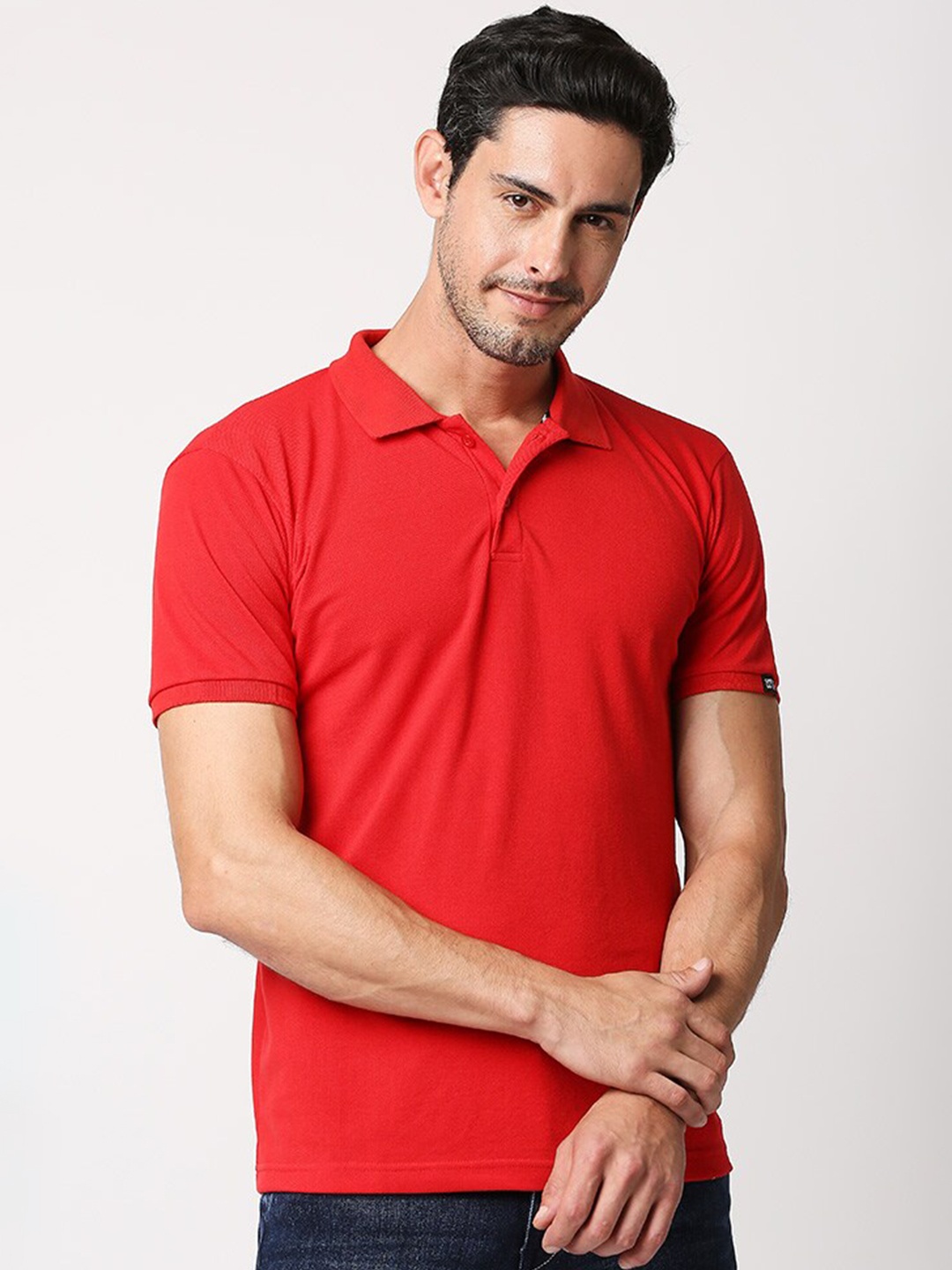 

Wear Your Opinion Polo Collar Cotton T-shirt, Red