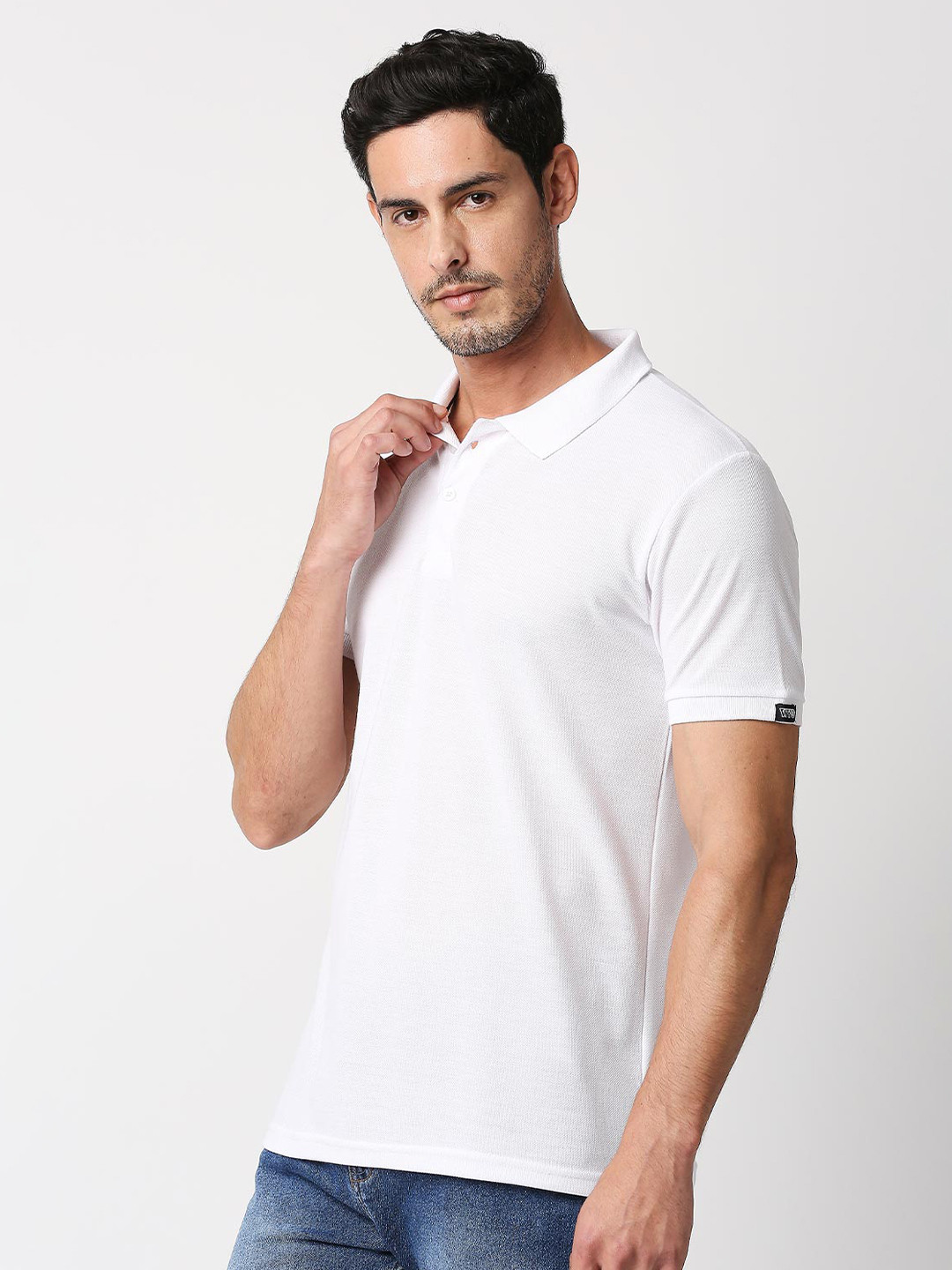 

Wear Your Opinion Men Polo Collar Neck Poly Cotton Button T-shirt, White