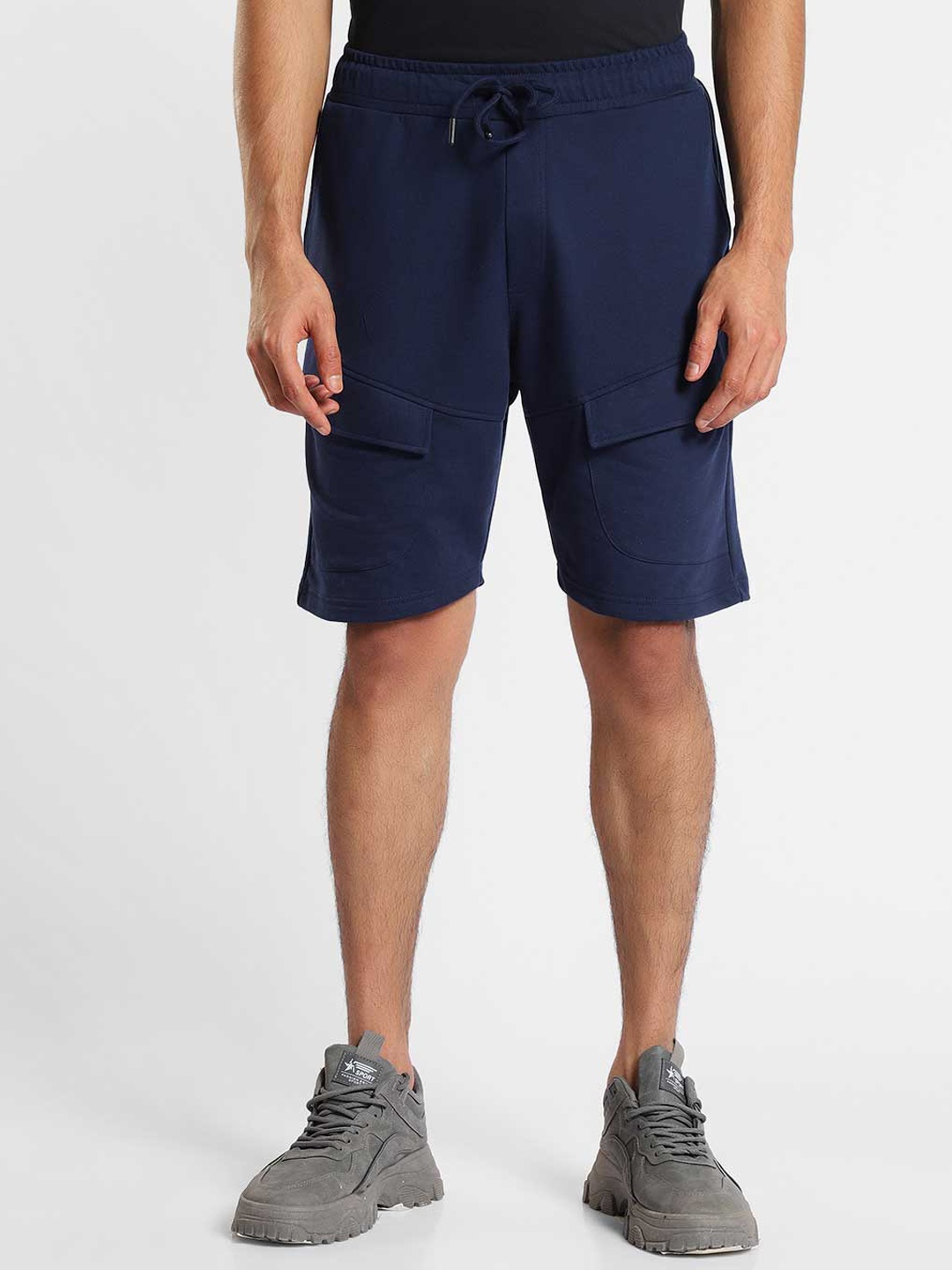 

NOBERO Men Mid-Rise Shorts, Navy blue