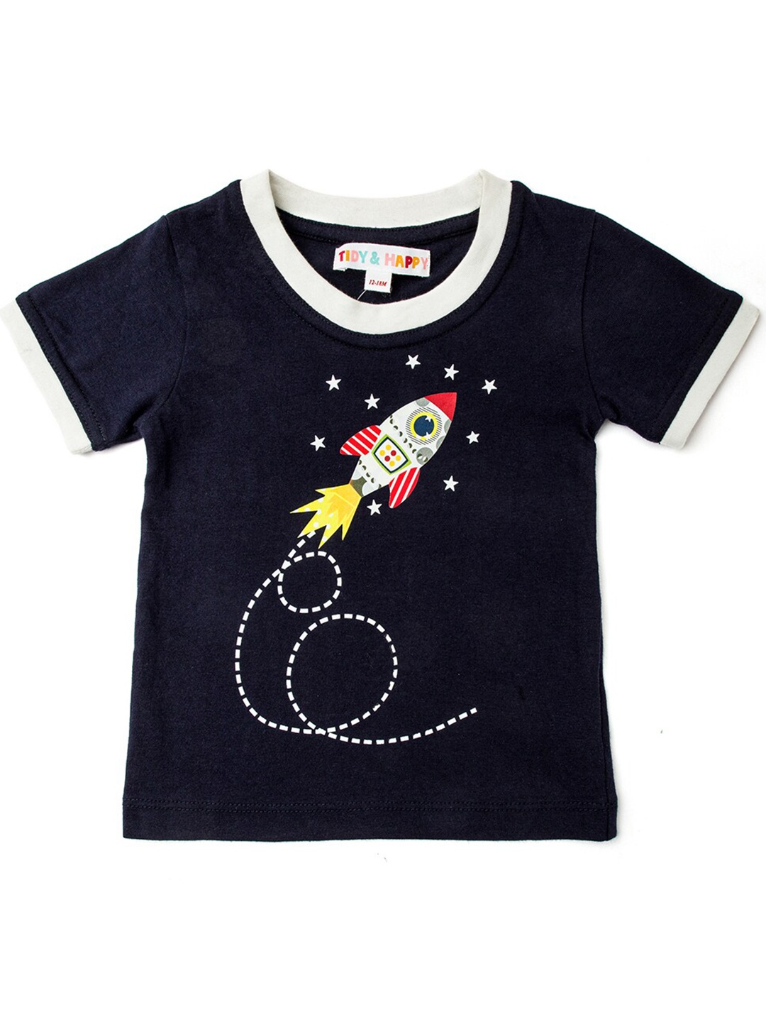 

TIDY SLEEP Kids Printed Applique T-shirt, Black