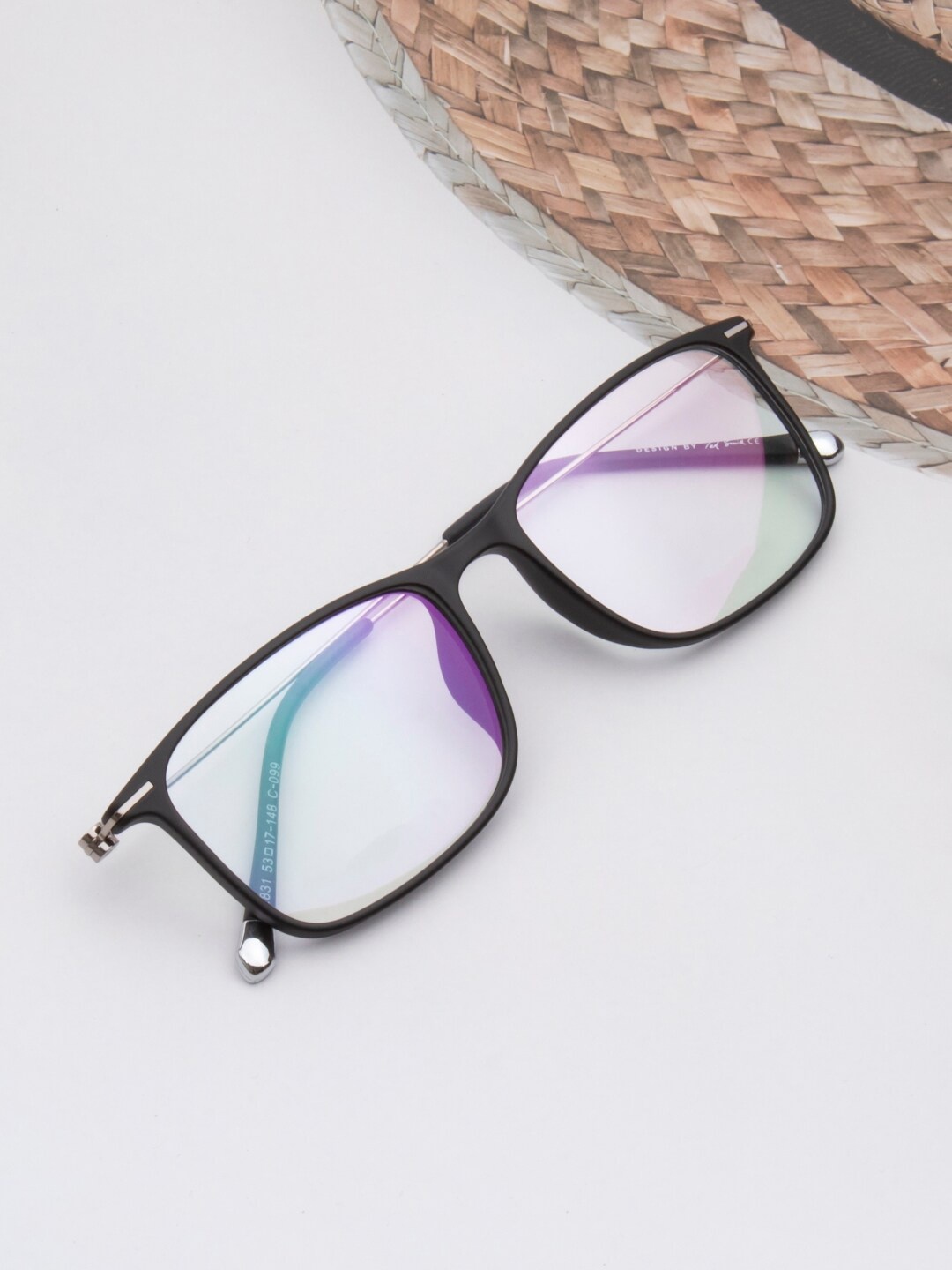 

Ted Smith Unisex Full Rim Rectangle Frames TS-416_C099, Black