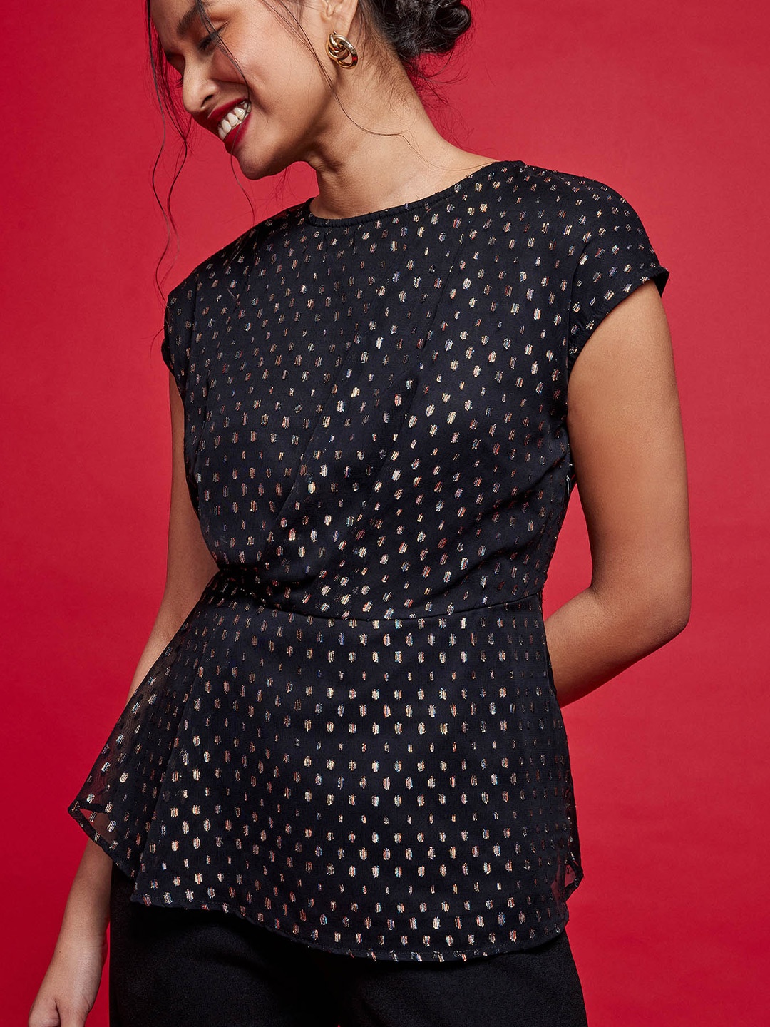 

The Label Life Cinched Waist Top, Black