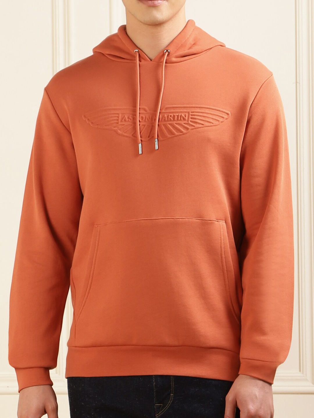 

HACKETT LONDON Hooded Long Sleeves Cotton Pullover Sweatshirt, Orange
