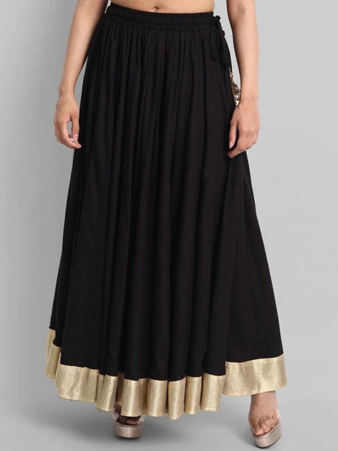 

Mera Rang Flared Maxi Skirt, Black