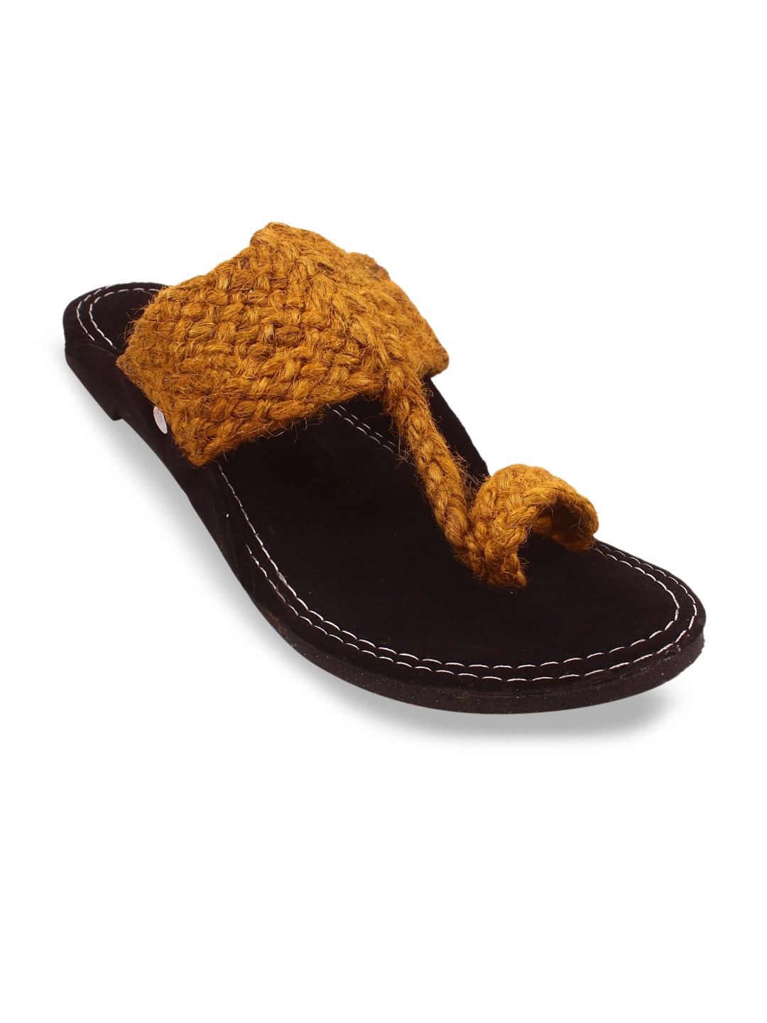 

Apratim Textured One Toe Lightweight Comfort Sandals, Yellow