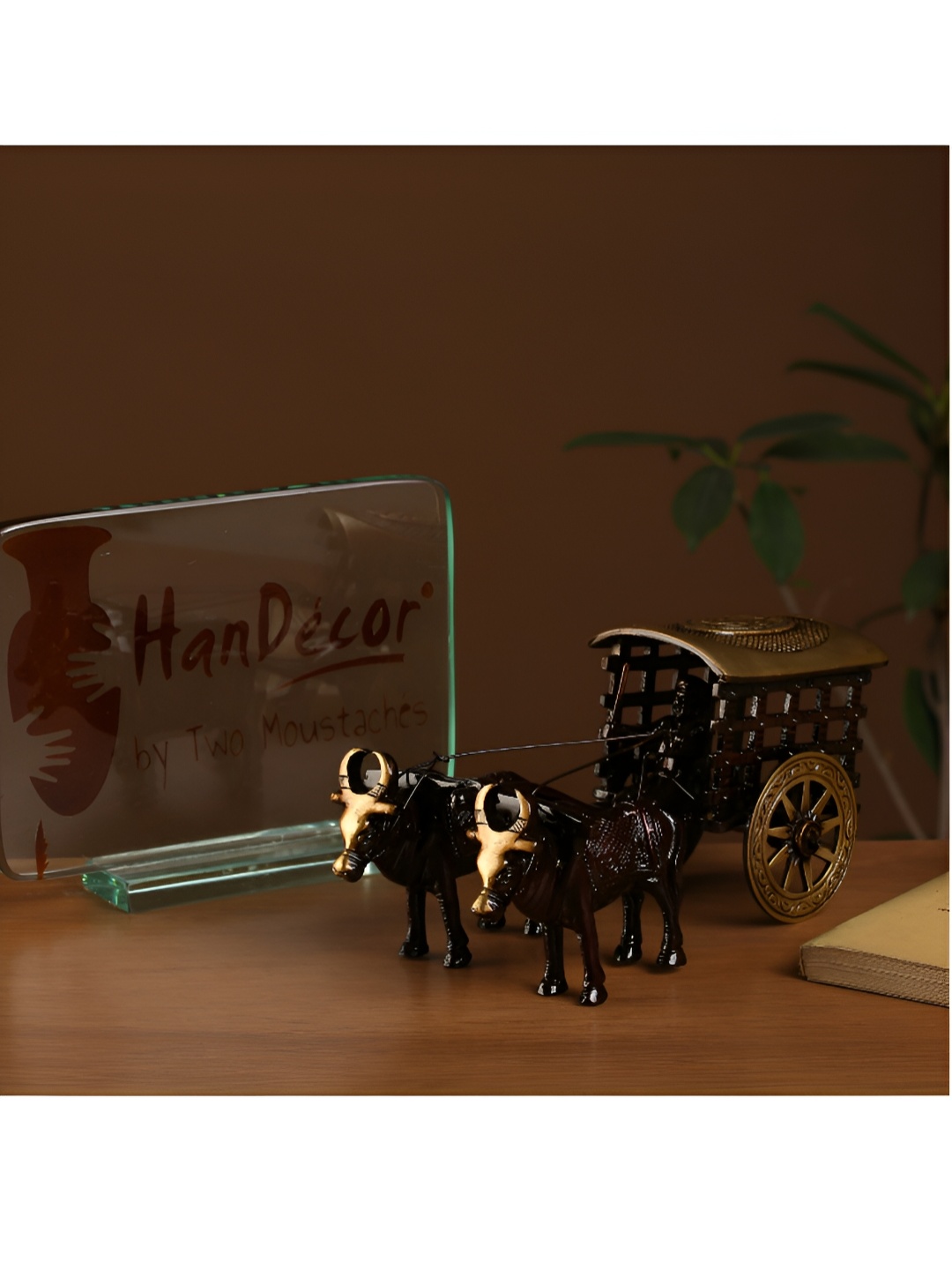 

Two Moustaches Brown Birds And Animals Brass Figurine Showpiece
