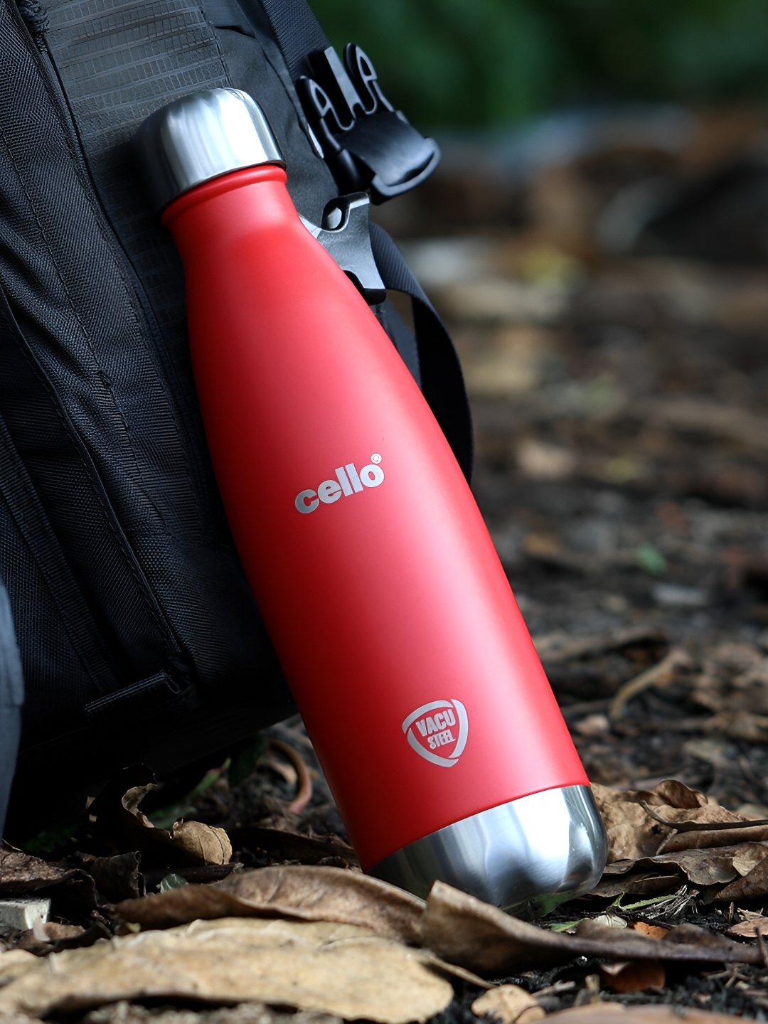 

Cello Red & Silver-Toned Stainless Steel Solid Double Wall Vacuum Water Bottle 500 ml