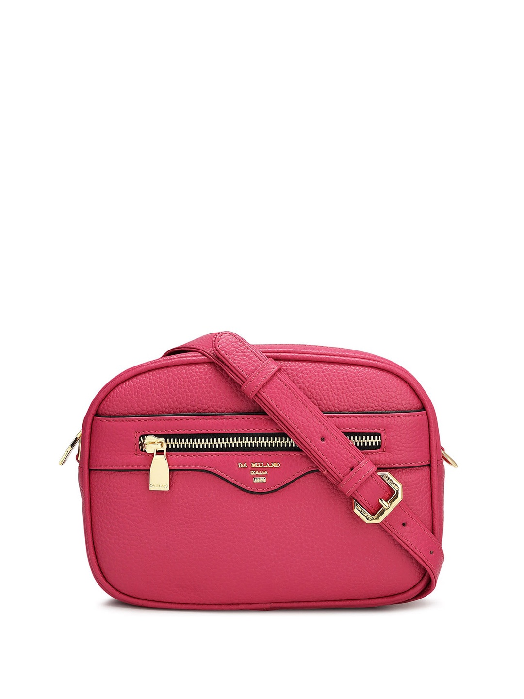 

Da Milano Leather Structured Sling Bag, Magenta