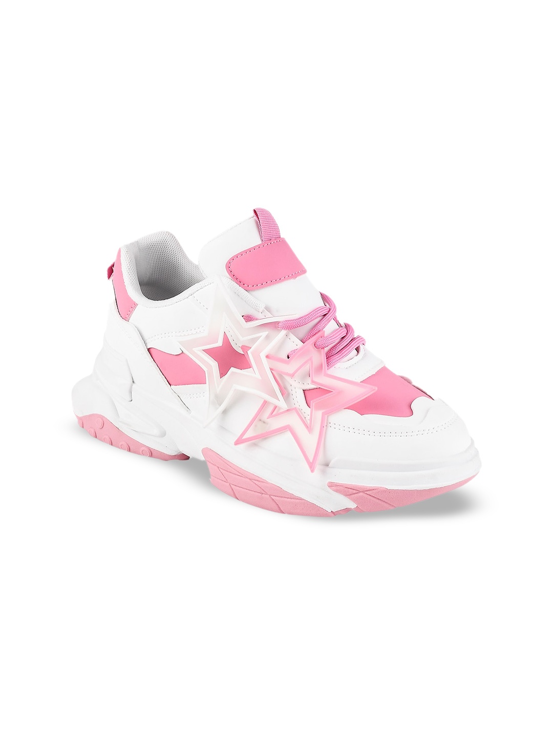 

THE WHITE POLE Women Colourblocked Memory Foam Lightweight Sneakers, Pink