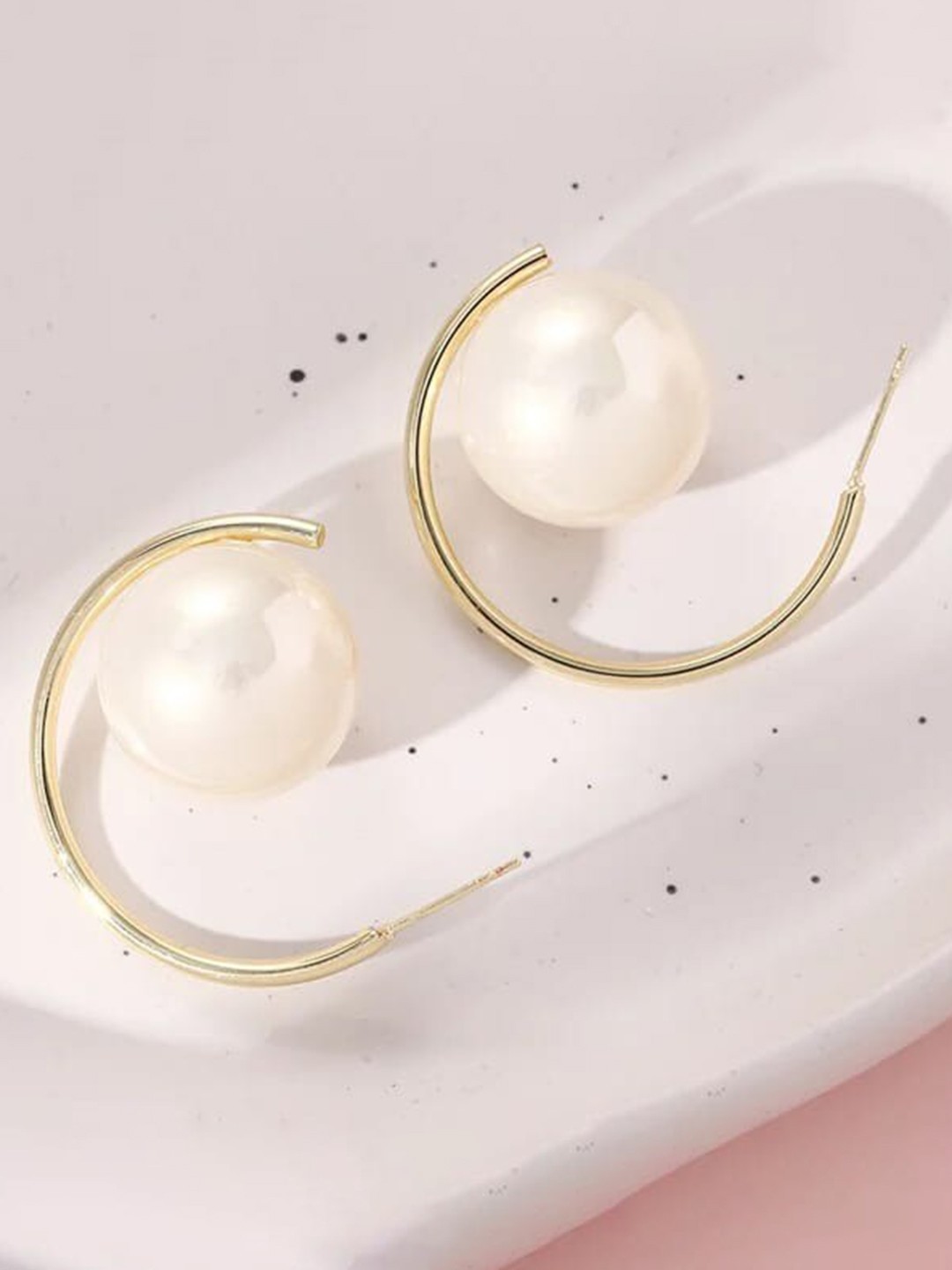 

VIEN Gold-Plated Beads Beaded Contemporary Drop Earrings