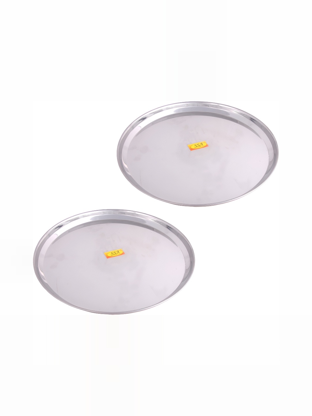 

Shivshakti Arts Silver-Toned 2 Pieces Stainless Steel Plates
