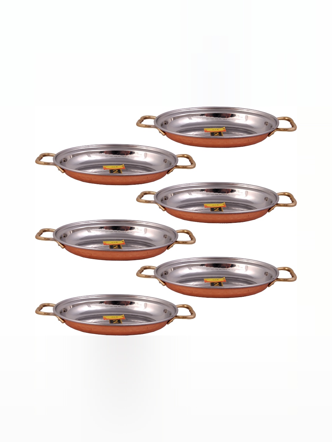 

Shivshakti Arts Brown 6 Pieces Stainless Steel Plates 600 ml