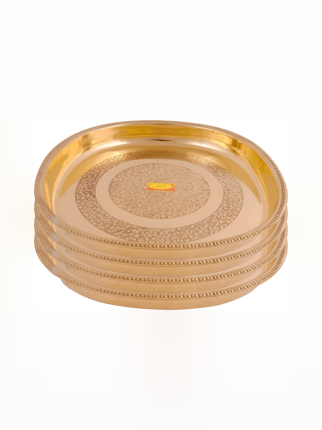 

Shivshakti Arts Gold-Toned 4 Pieces Glossy Plates