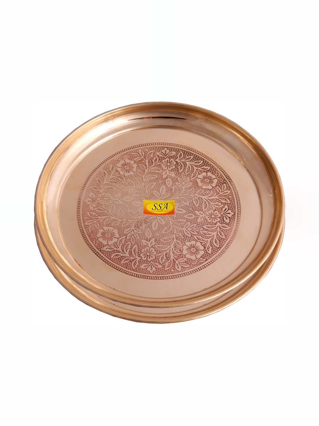 

Shivshakti Arts Gold-Toned 2 Pieces Floral Plates