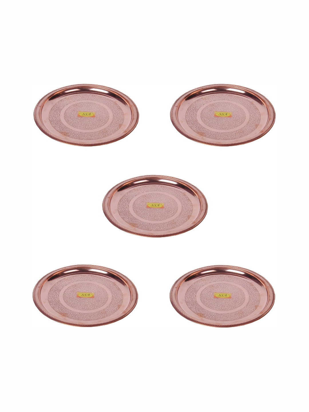 

Shivshakti Arts Brown 5 Pieces Round Copper Plates