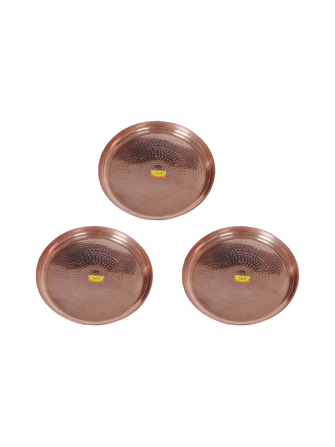 

Shivshakti Arts Brown 3 Pieces Copper Plates