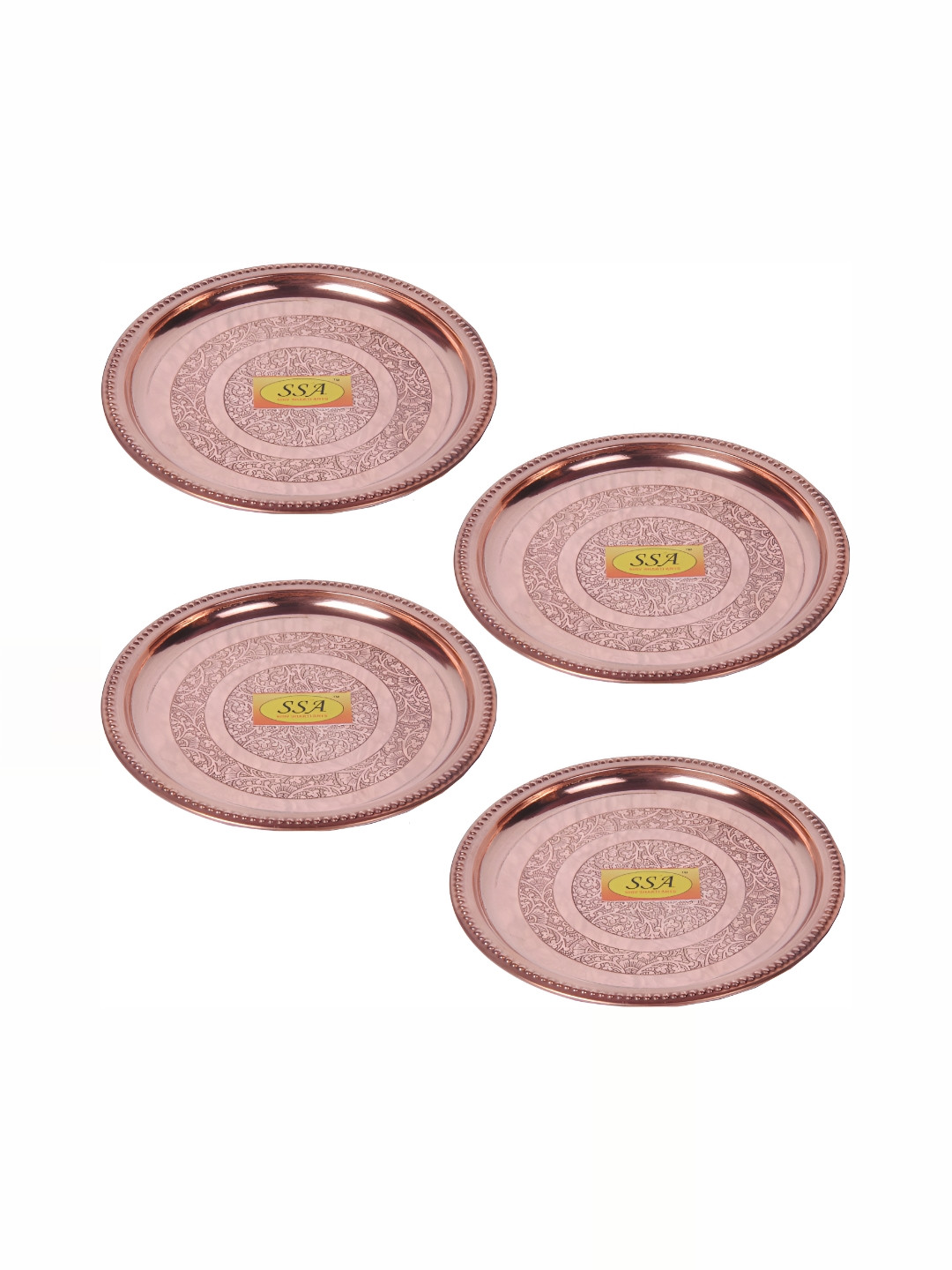 

Shivshakti Arts Brown 4 Pieces Copper Plates