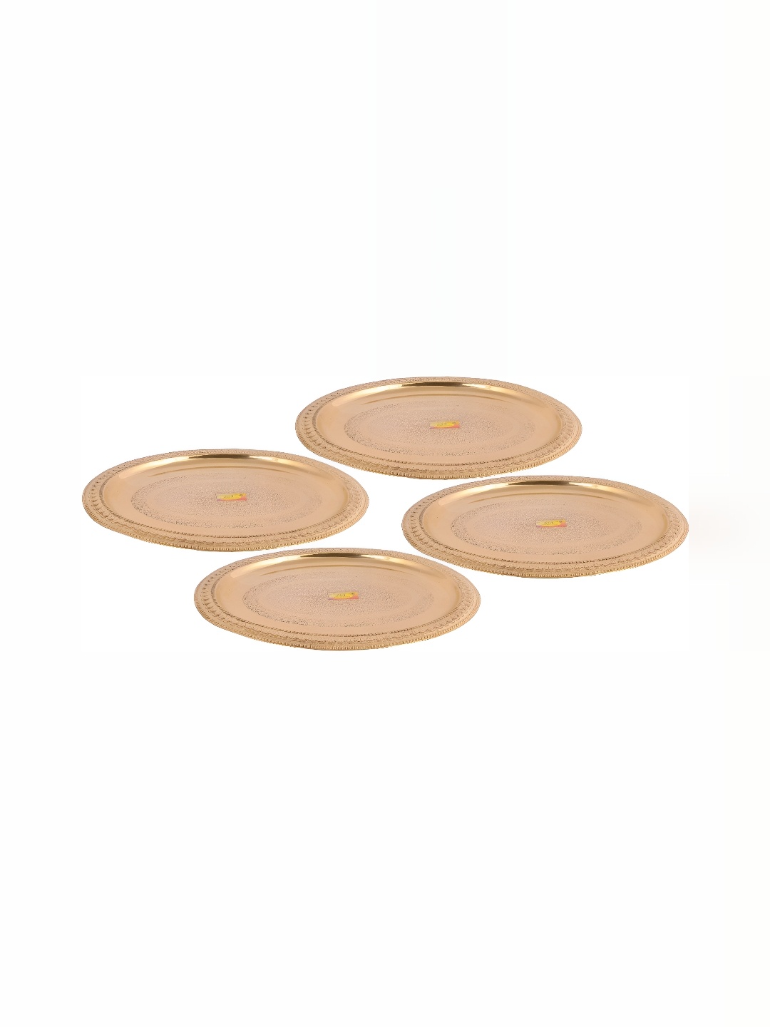 

Shivshakti Arts Gold Toned 4 Pieces Floral Printed Brass Plates