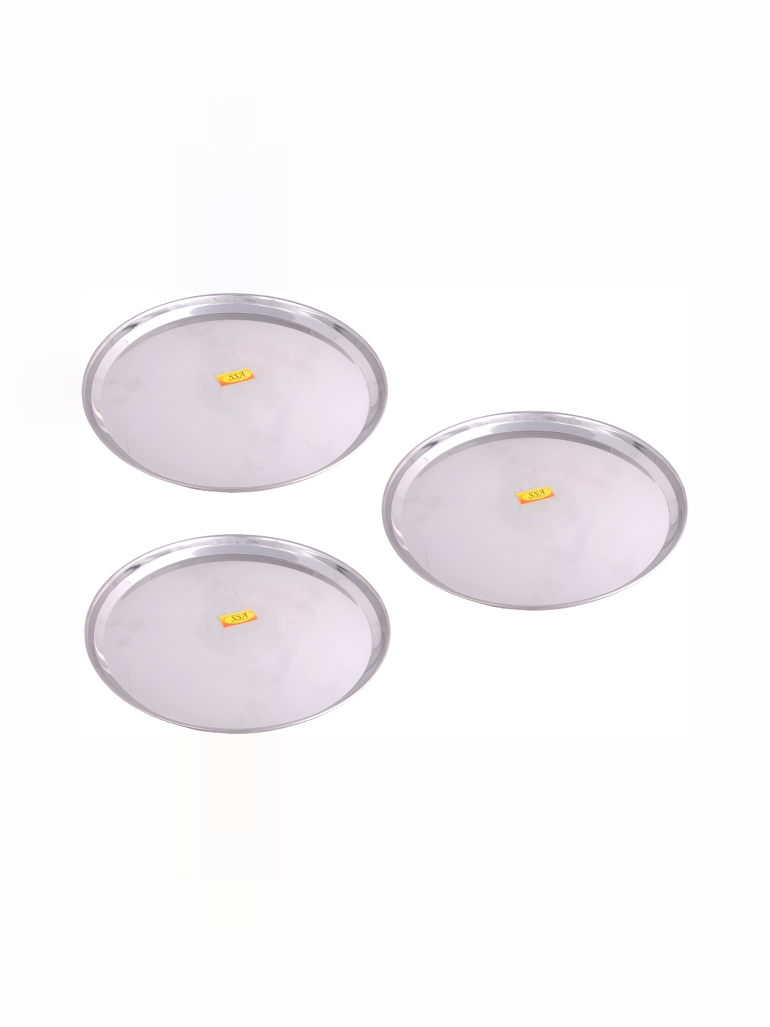 

Shivshakti Arts Silver-Toned 3 Pieces Stainless Steel Plates