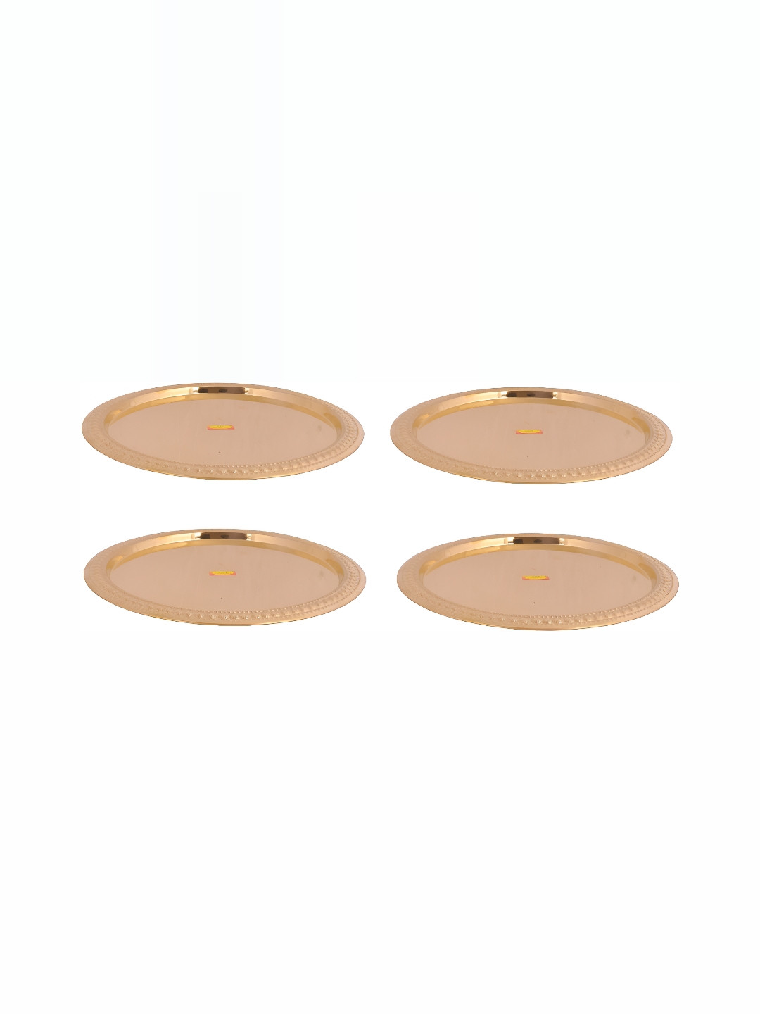 

Shivshakti Arts Gold Toned Plane 4 Pieces Brass Plates