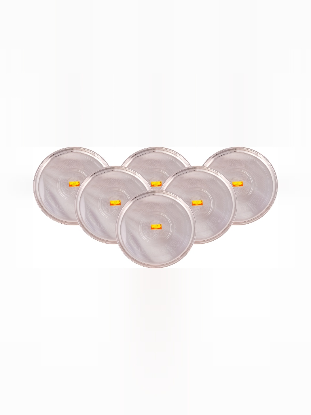 

Shivshakti Arts Silver-Toned 6 Pieces Stainless Steel Plates