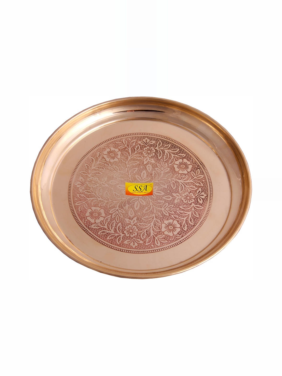 

Shivshakti Arts Copper Toned Textured Glossy Brass Plate